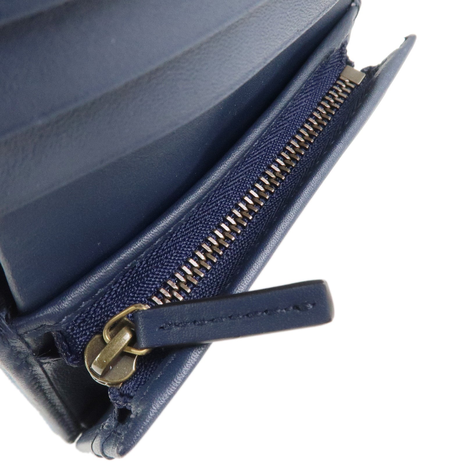 GUCCI GG Marmont Denim Leather Compact Bi-fold Wallet Blue 466492