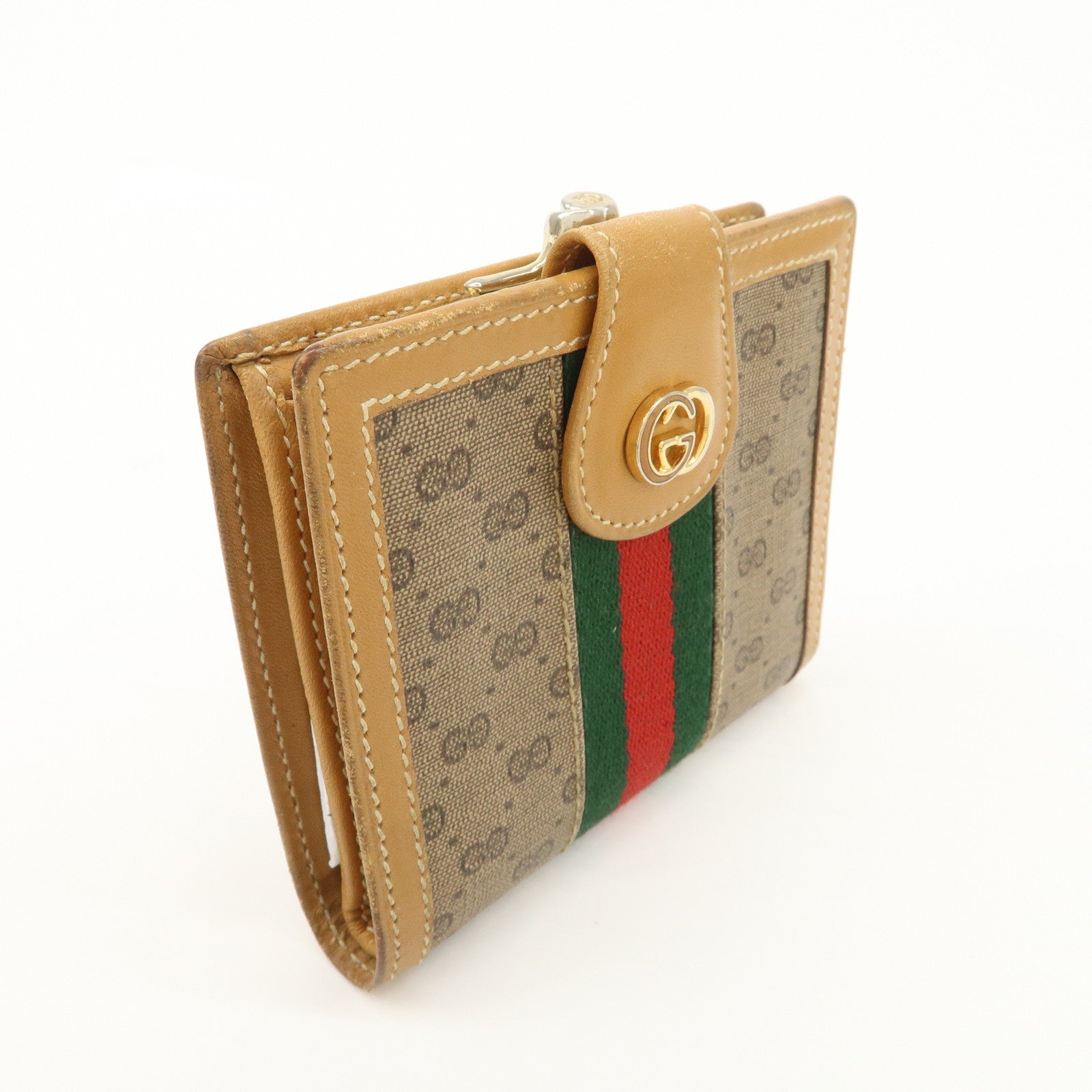 GUCCI Interlocking G GG Crystal Leather Bi-fold Wallet 035 904 0902