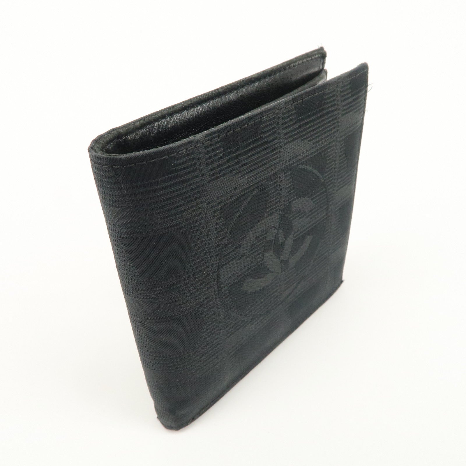 CHANEL New Travel Line Nylon Bi-fold Wallet Black