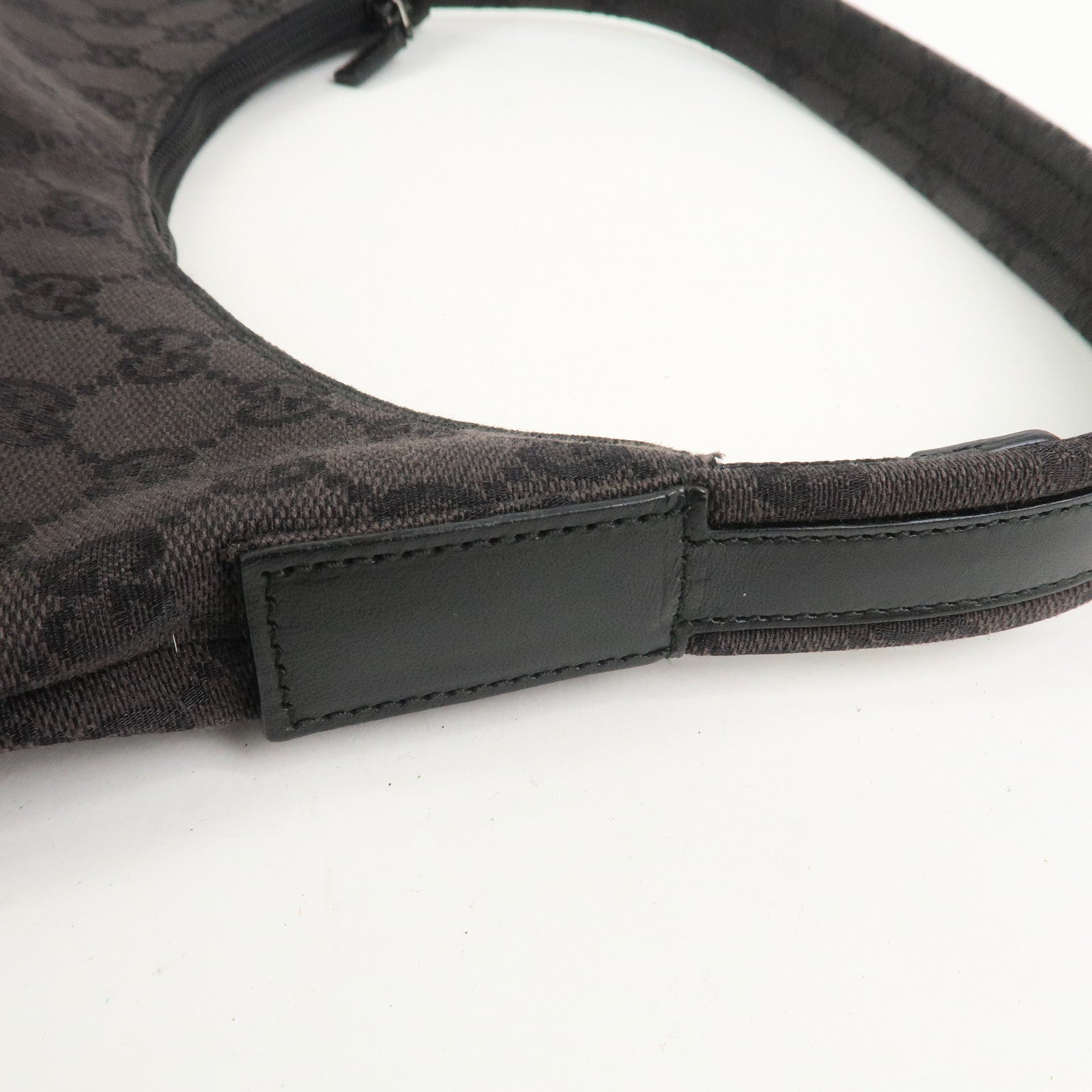 GUCCI GG Canvas Leather Shoulder Bag Hand Bag Brown 001・3386