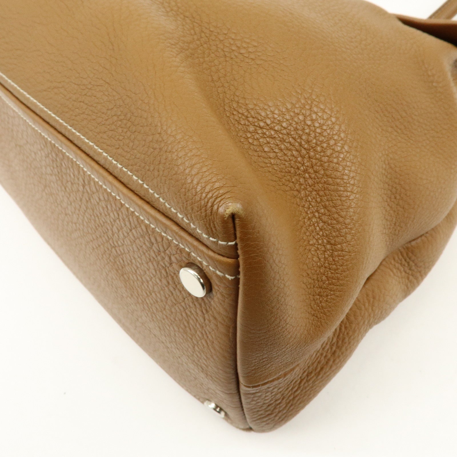 JIL SANDER Logo Leather Tote Bag Shoulder Bag Camel