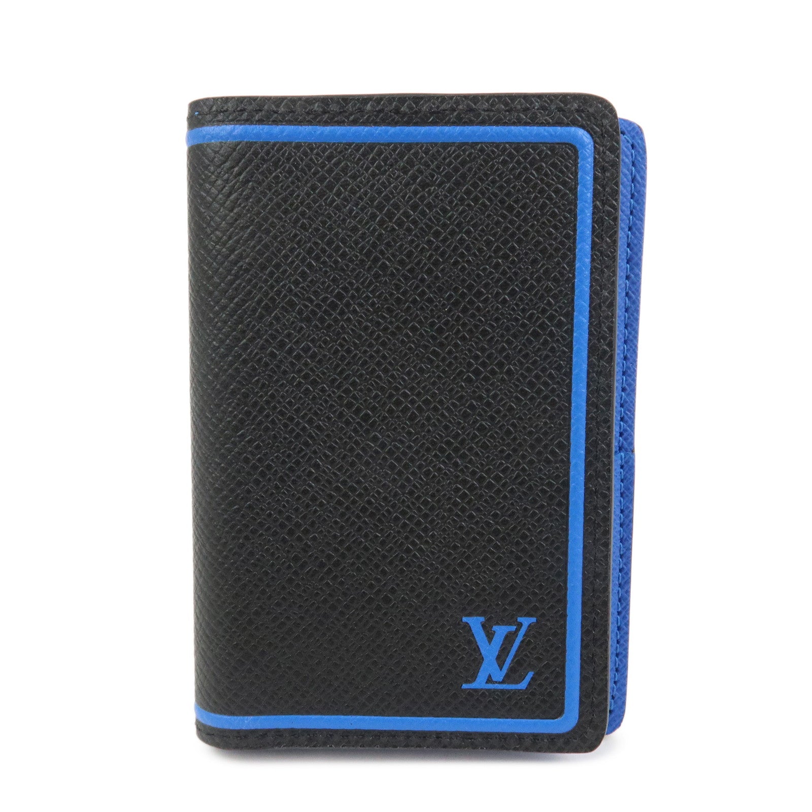 Louis Vuitton Taiga Organizer de Posh Card Case Noir Blue M63329