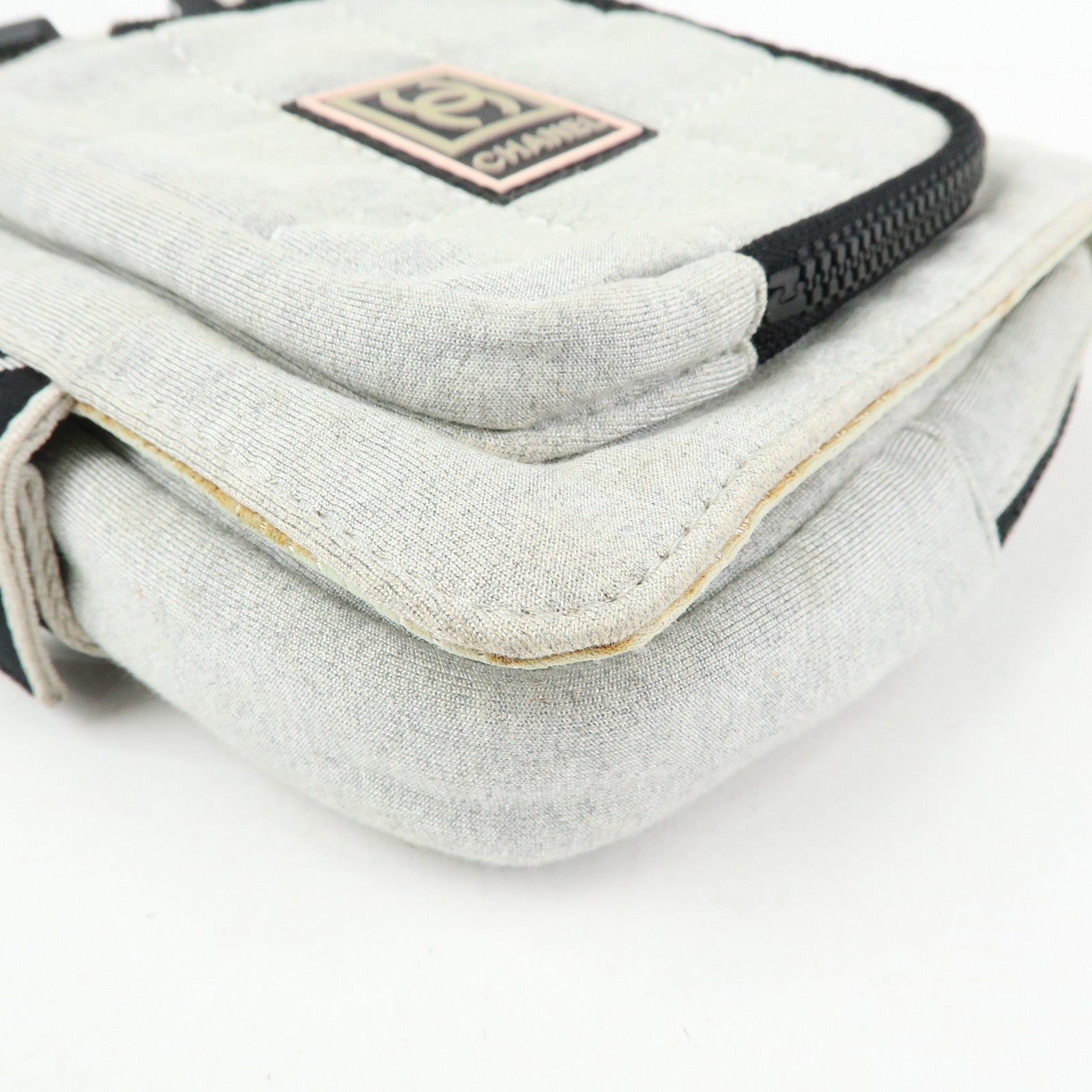 CHANEL CHANEL Sports Cotton Waist Bag Body Bag Gray