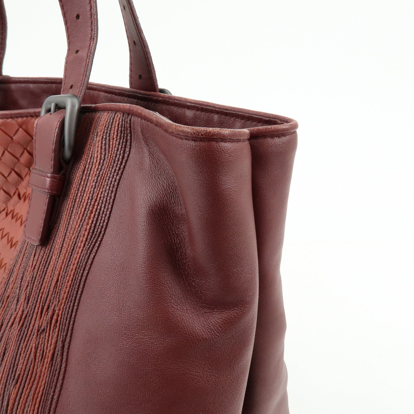 BOTTEGA VENETA Intrecciato Nappa Leather Tote Bag Bordeaux 161761