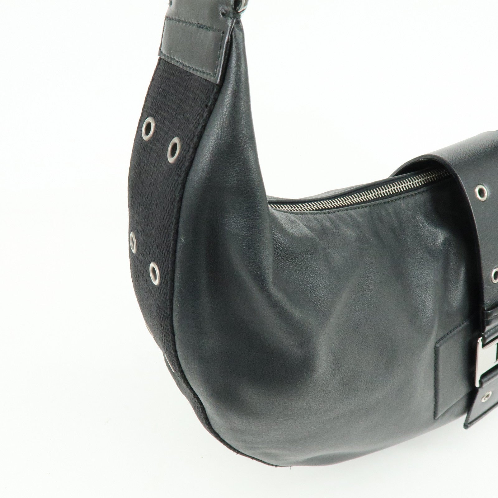 Christian Dior Street Chic Leather Shoulder Bag Crossbody Bag Black