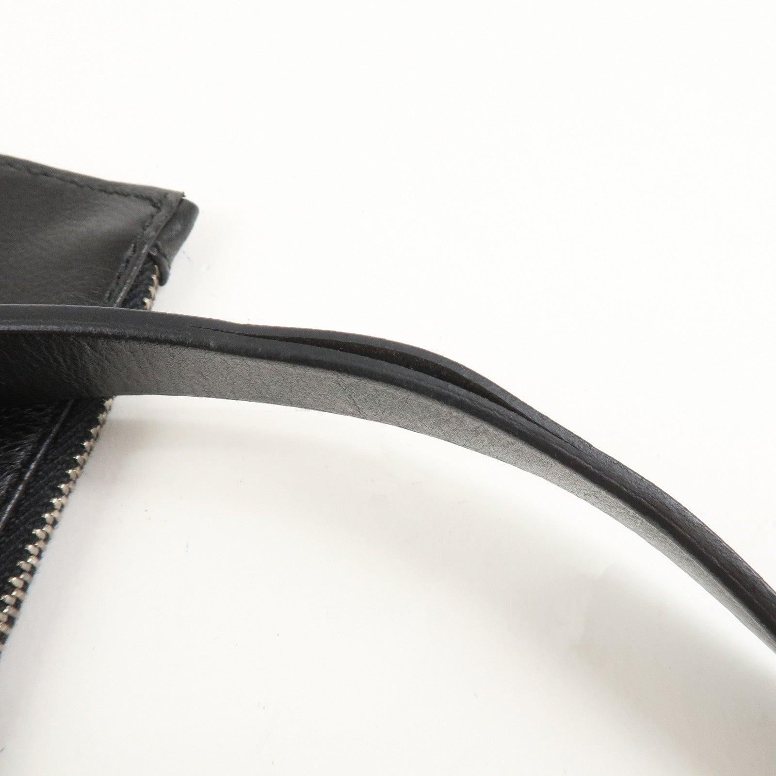 GUCCI Leather Waist Pouch Body Bag Black 037.1312