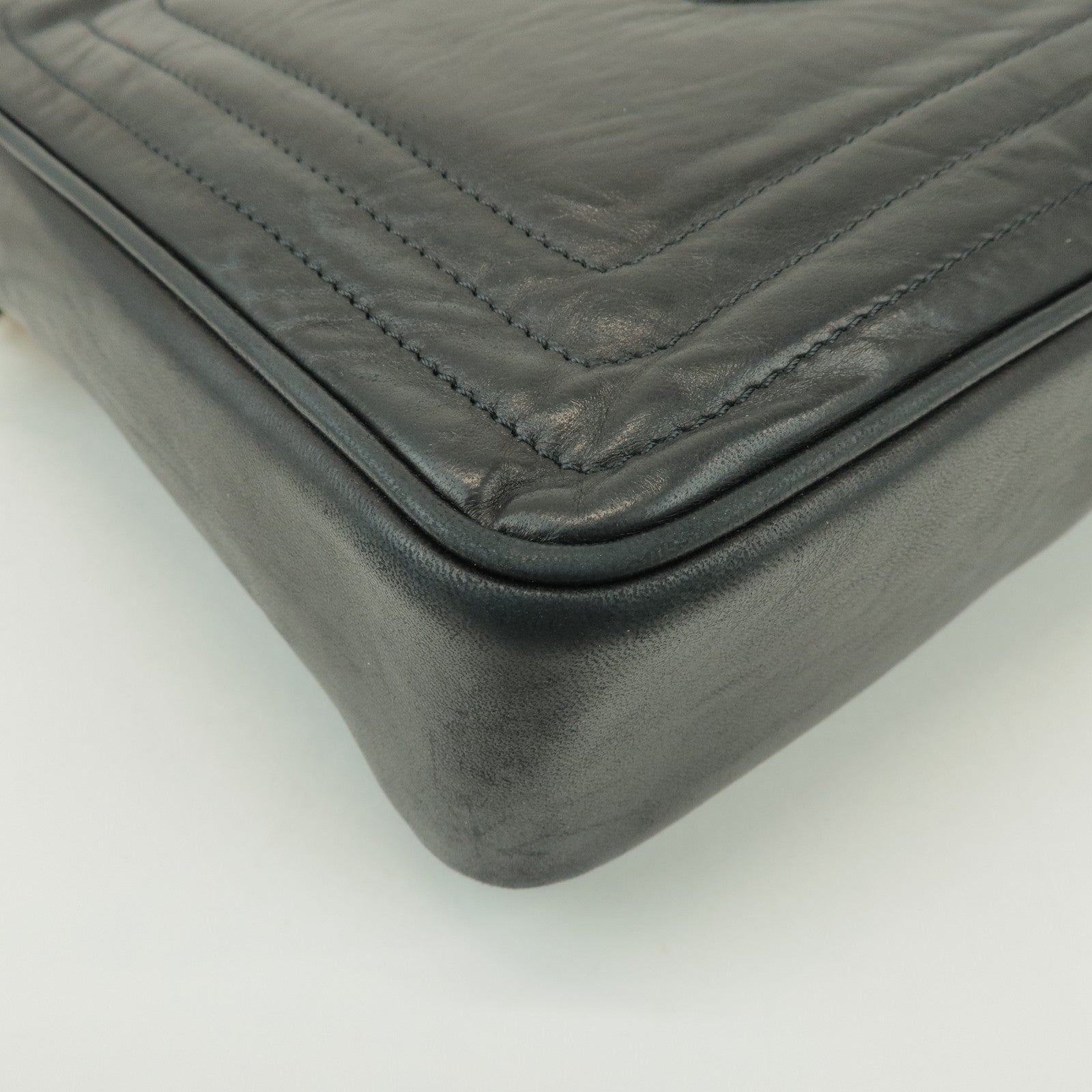 CHANEL COCO Mark Lamb Skin Chain Shoulder Bag Tassel Charm Black