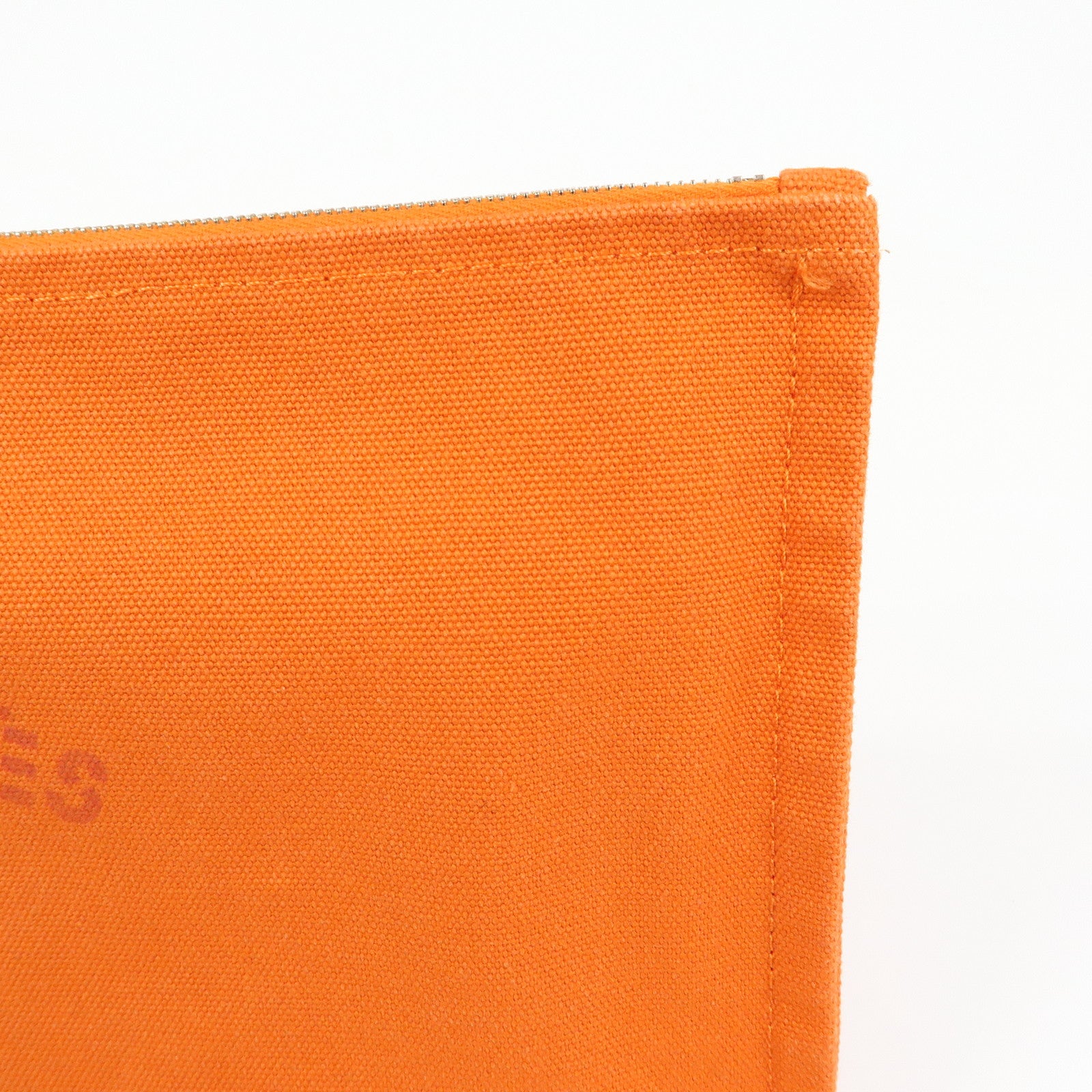 HERMES Yachting GM Canvas Flat Pouch Cosmetic Pouch Orange