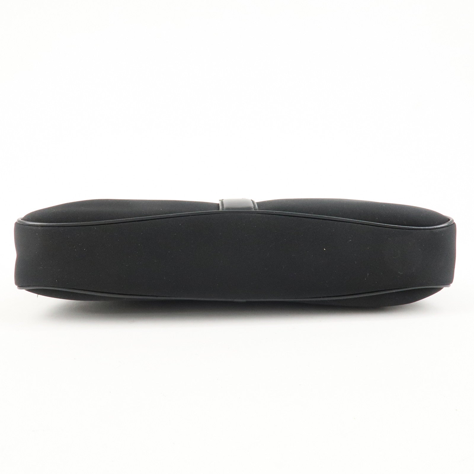 Ferragamo Nylon  Canvas One Shoulder Bag Black Silver Hardware Used