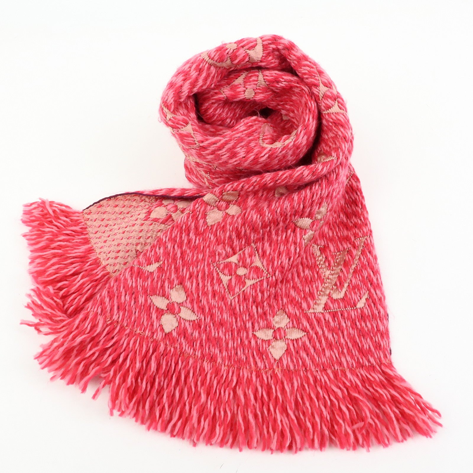 Louis Vuitton Monogram Wool Silk Scarf Echarpe Logomania M78706