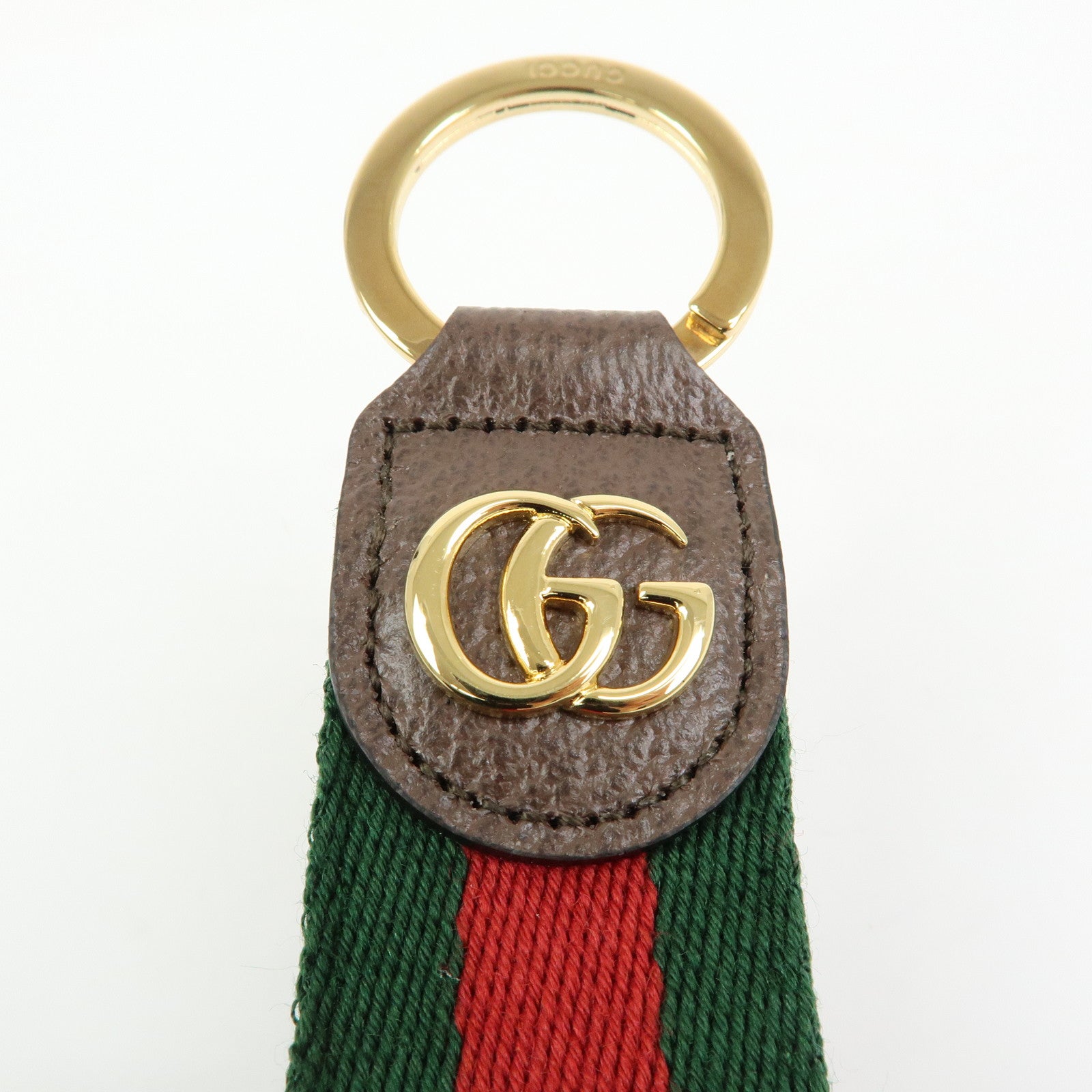 GUCCI GUCCI Ophidia Sherry Leather Bag Charm Key Holder 523161
