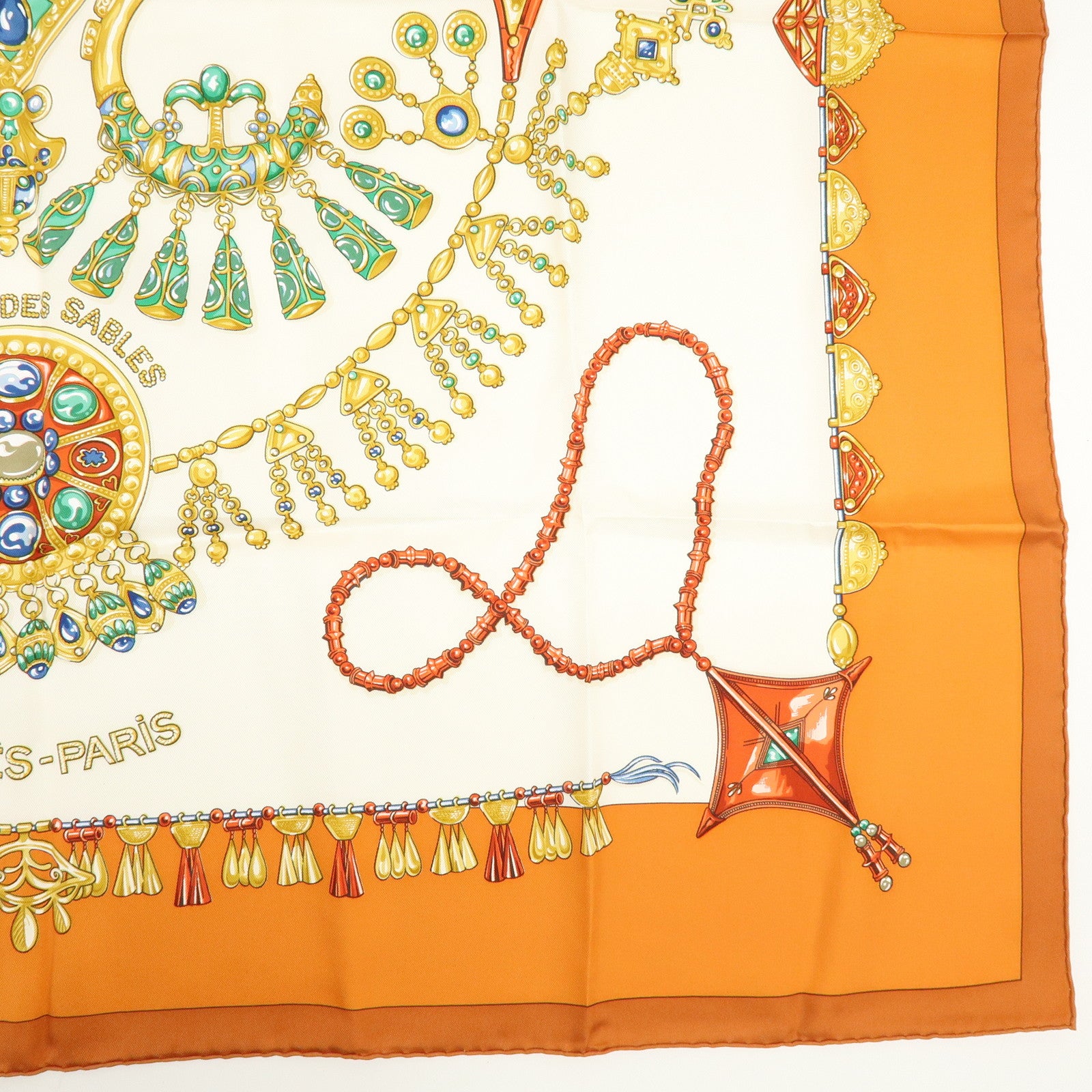HERMES Carre 90 Silk 100% Scarf PARURES DES MAHARAJAS