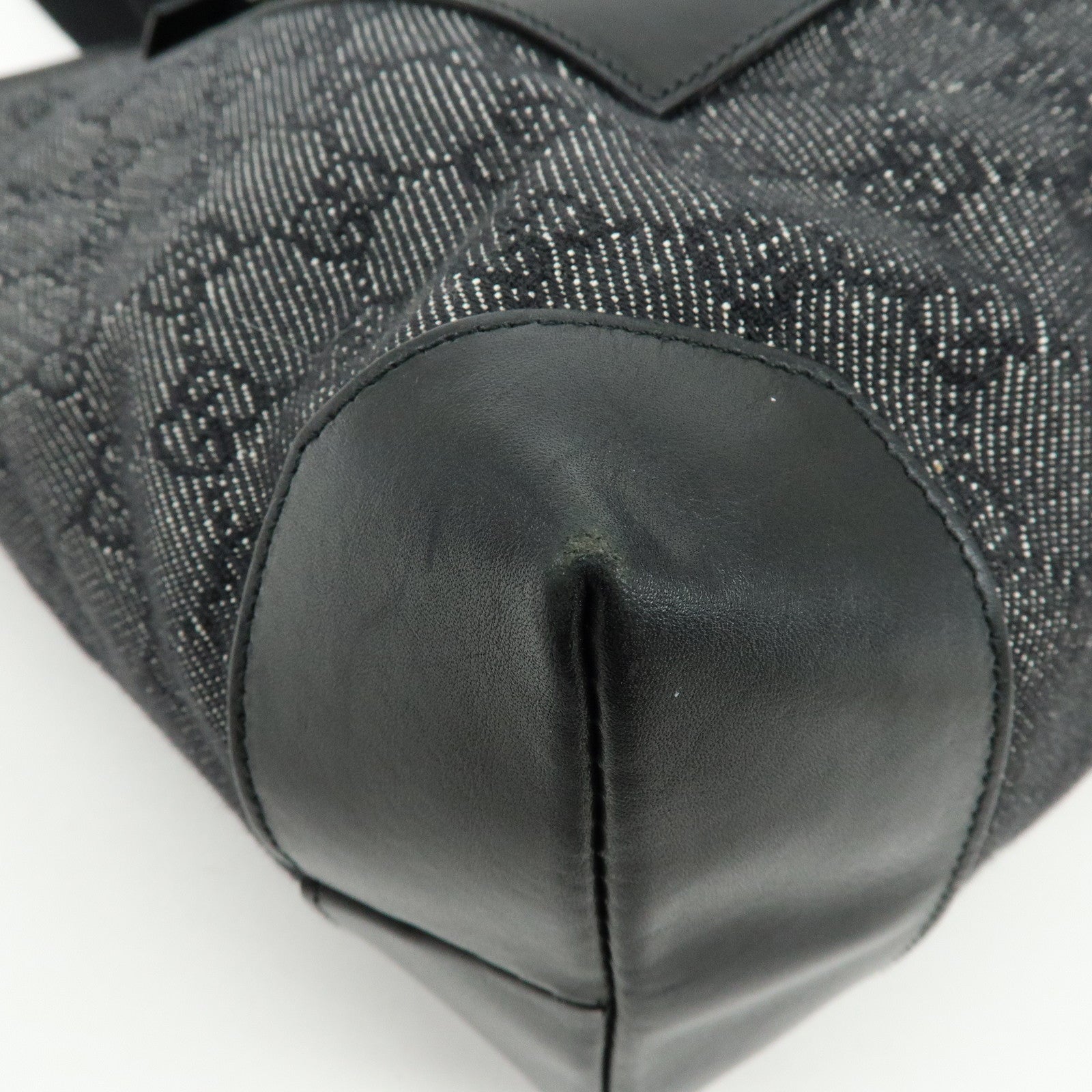 GUCCI GG Canvas Leather Tote Bag Shoulder Bag Black 34339