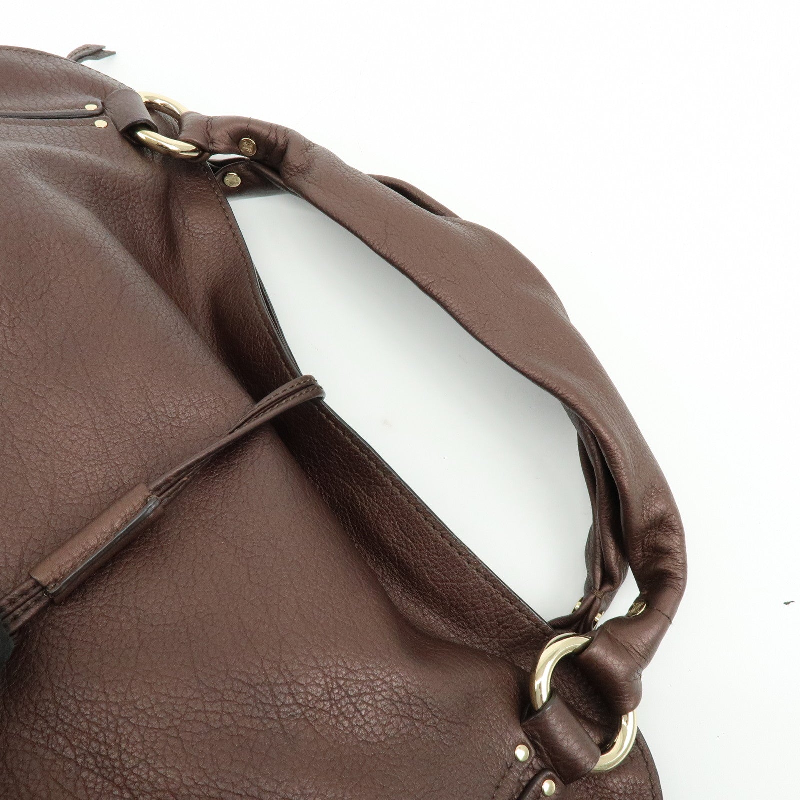 CELINE Leather Bittersweet Shoulder Bag Hand Bag Bronze