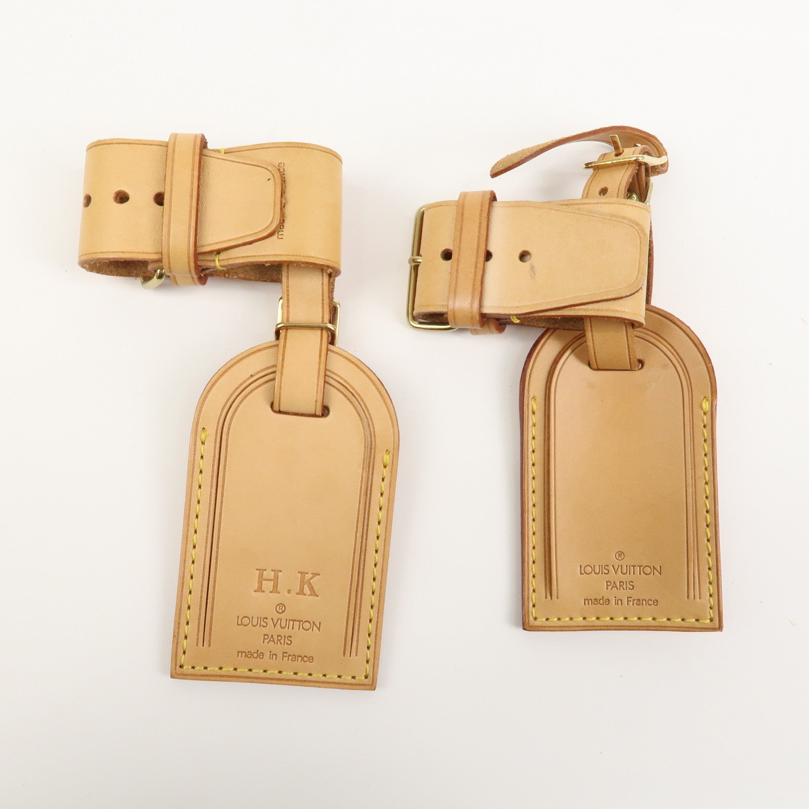 Louis Vuitton Set of 10 Leather Name Tag & Poignet Natural