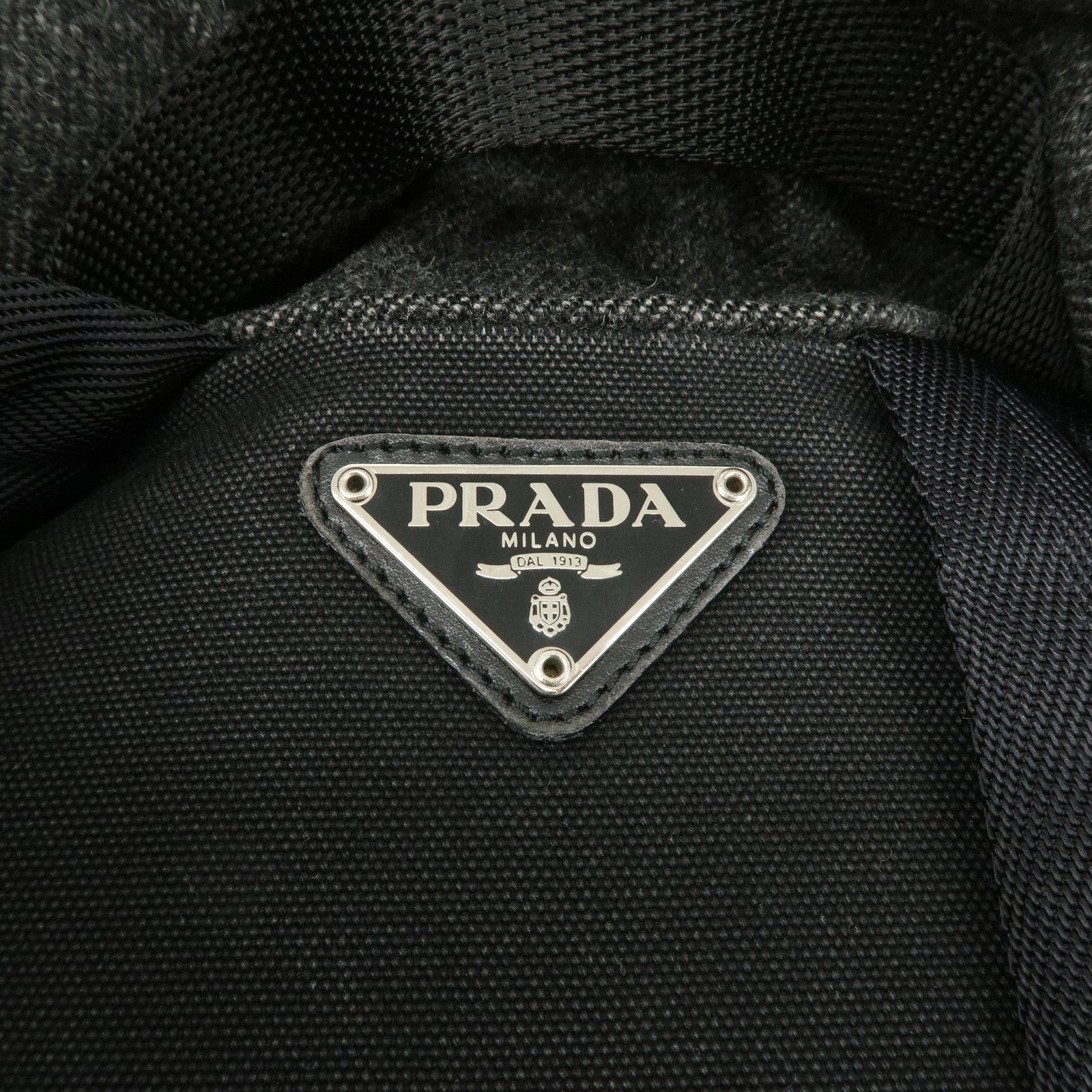 PRADA Triangle Logo Wool Mini Backpack Racksuck Gray V203