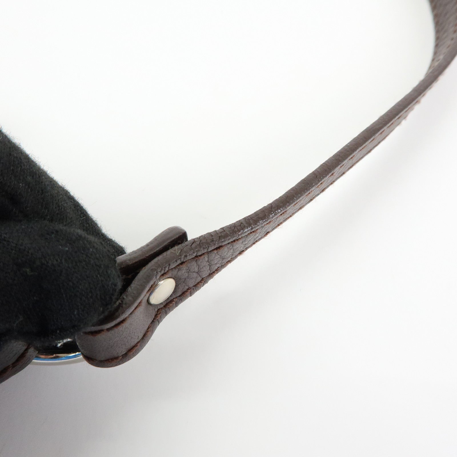 Ferragamo Ganchini Pile Leather Shoulder Bag Hand Bag Brown