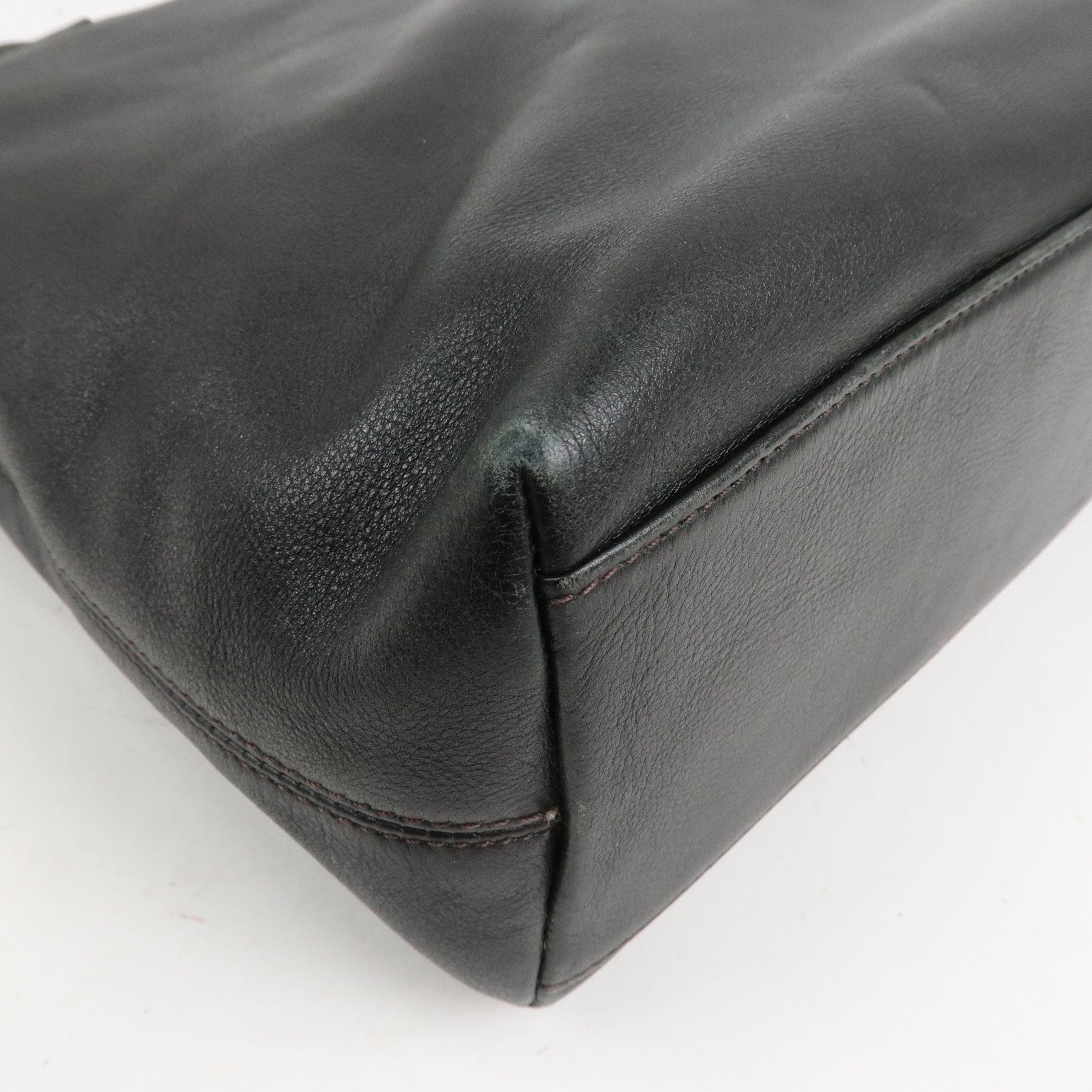 CHANEL COCO Mark Leather Tote Bag Shoulder Bag Black