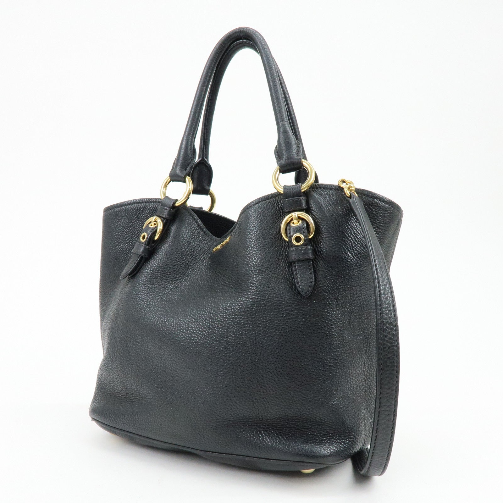MIU MIU Vittello Phoenix Leather 2Way Hand Shoulder Bag 5BE886