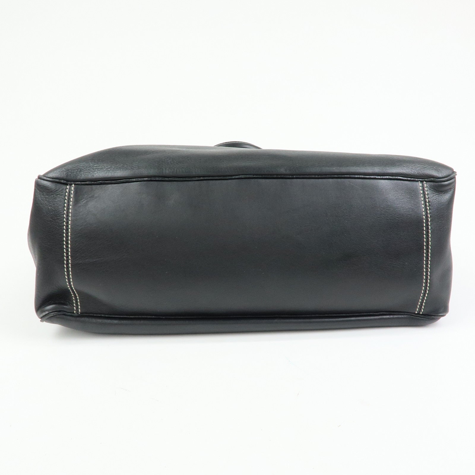 CELINE Boogie Bag Leather Hand Bag Tote Bag Black Silver