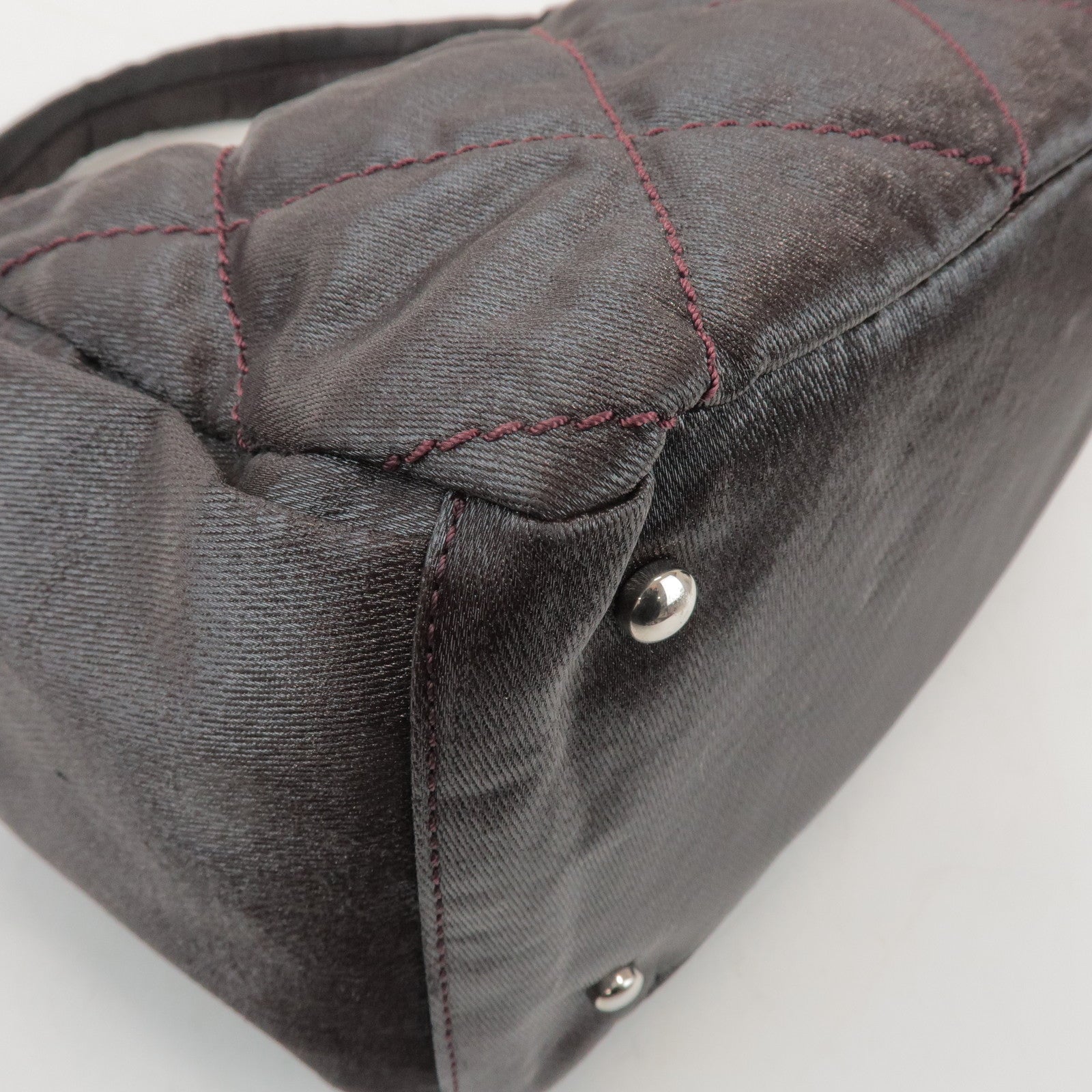 CHANEL Biarritz PVC Coated Canvas Calf Leather Shoulder Bag A34205