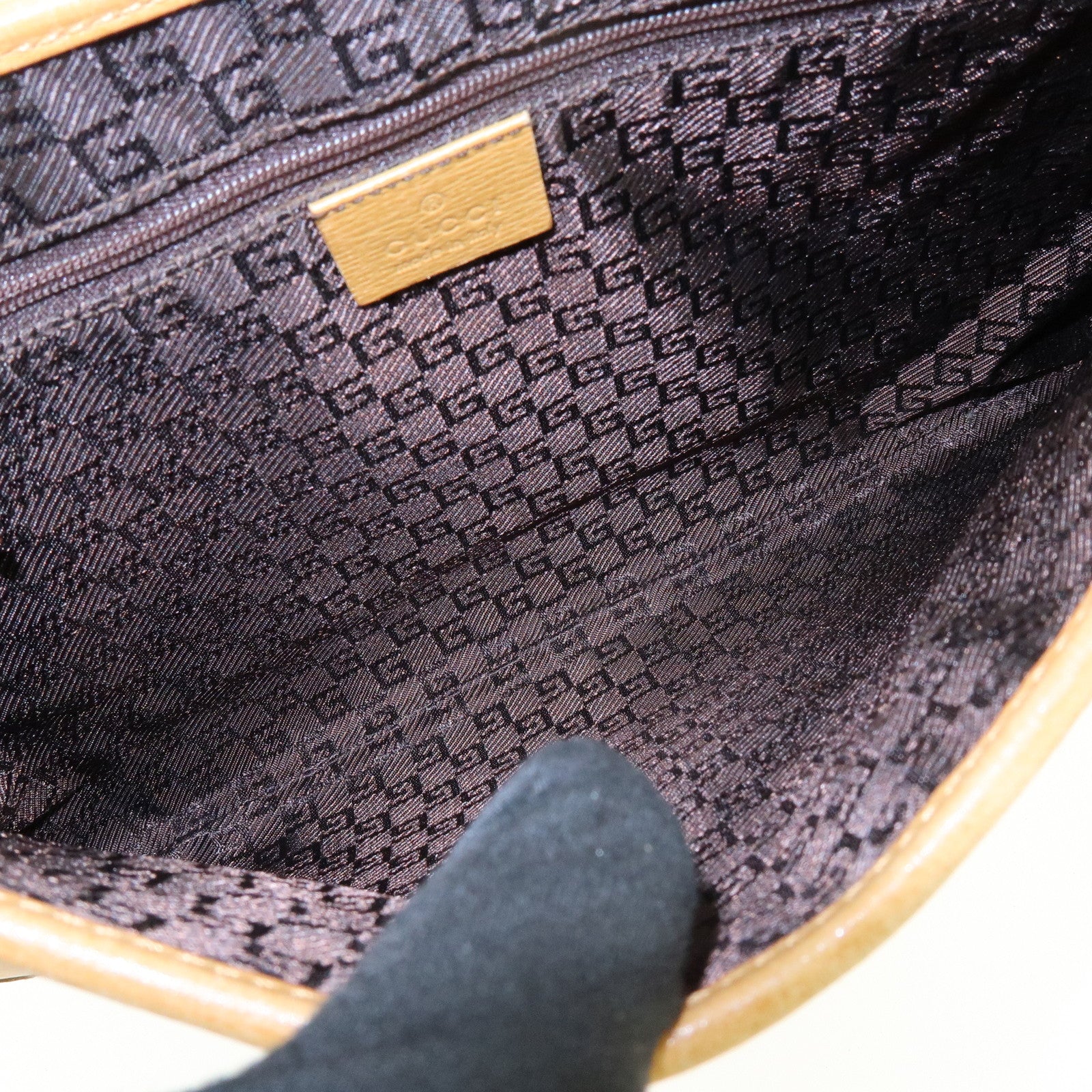GUCCI Bamboo Jackie Leather Shoulder Hand Bag Brown 001.4060.002058