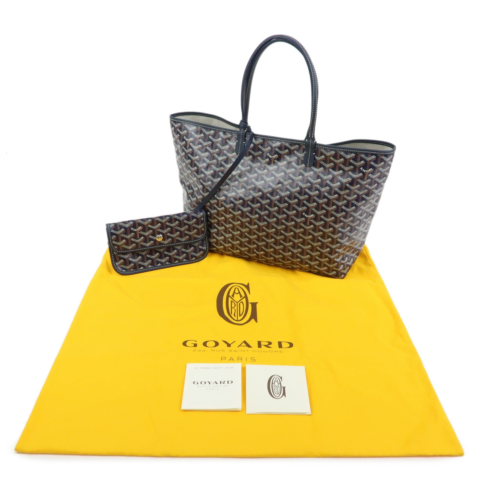 GOYARD Saint Louis PM PVC Canvas Leather Tote Bag Shoulder Bag