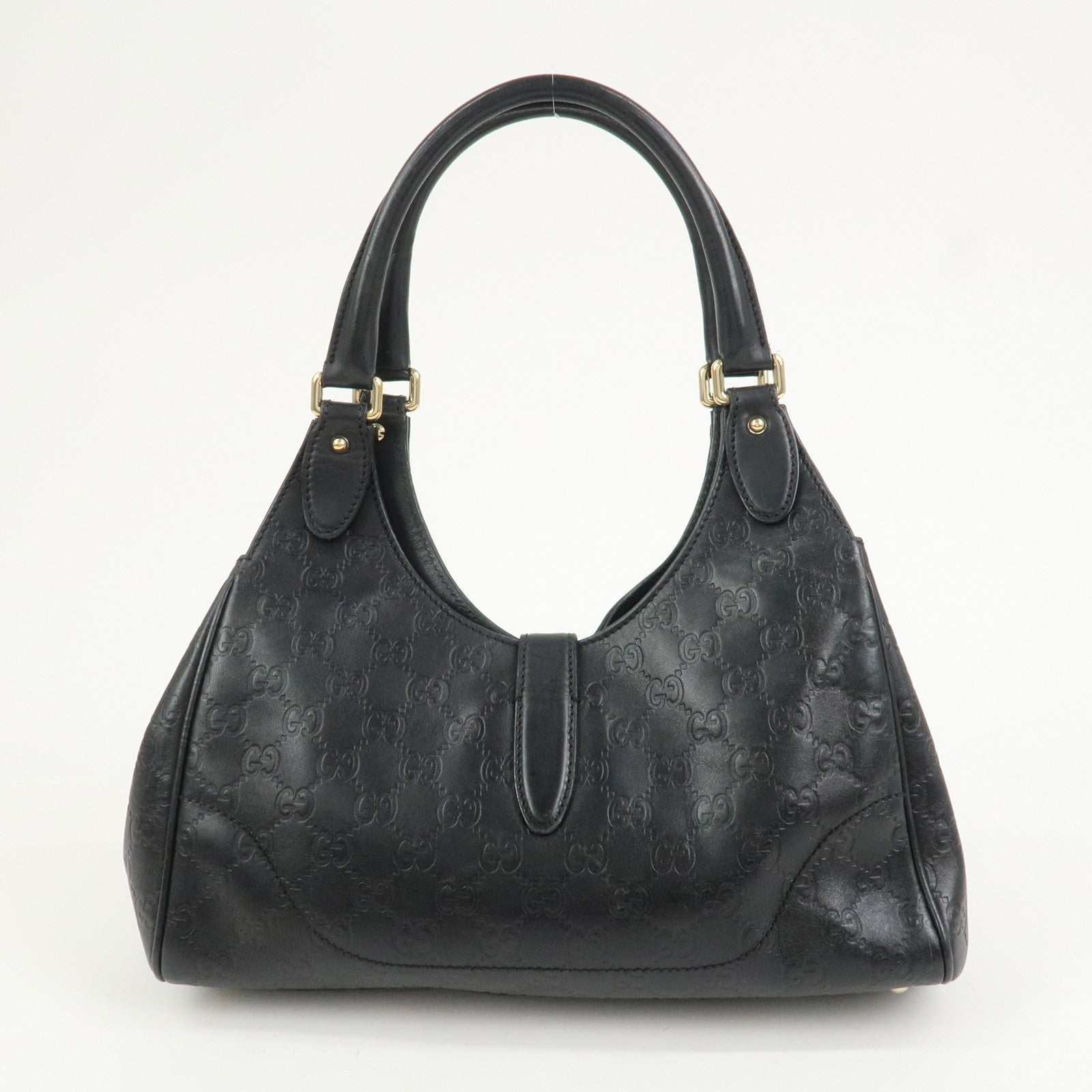 GUCCI New Jackie Guccissima Shoulder Bag Hand Bag Black 145819