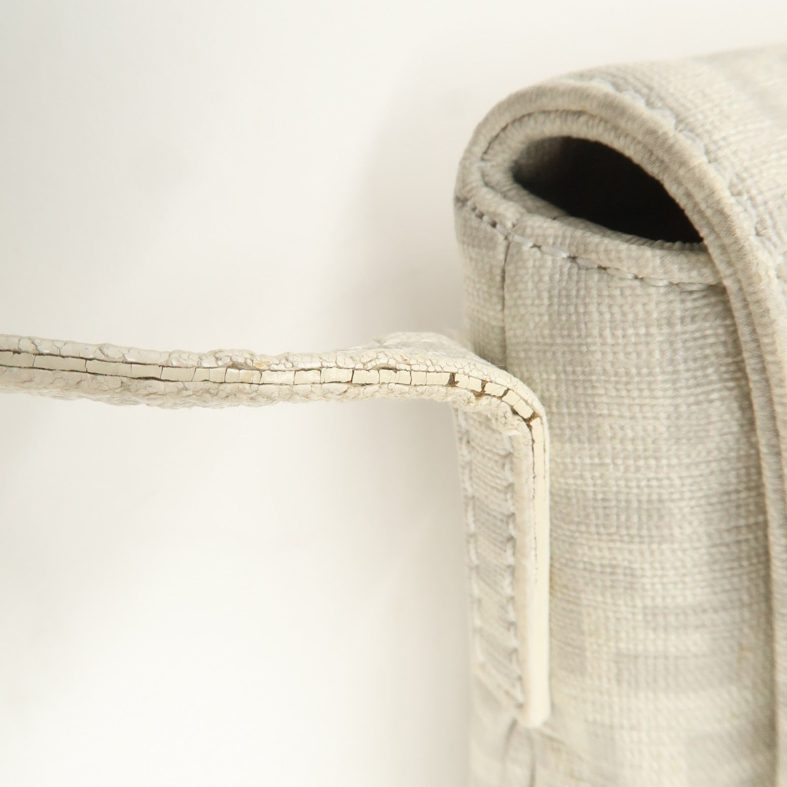 FENDI Zucchino PVC Leather Shoulder Bag Crossbody Bag White 8BT075