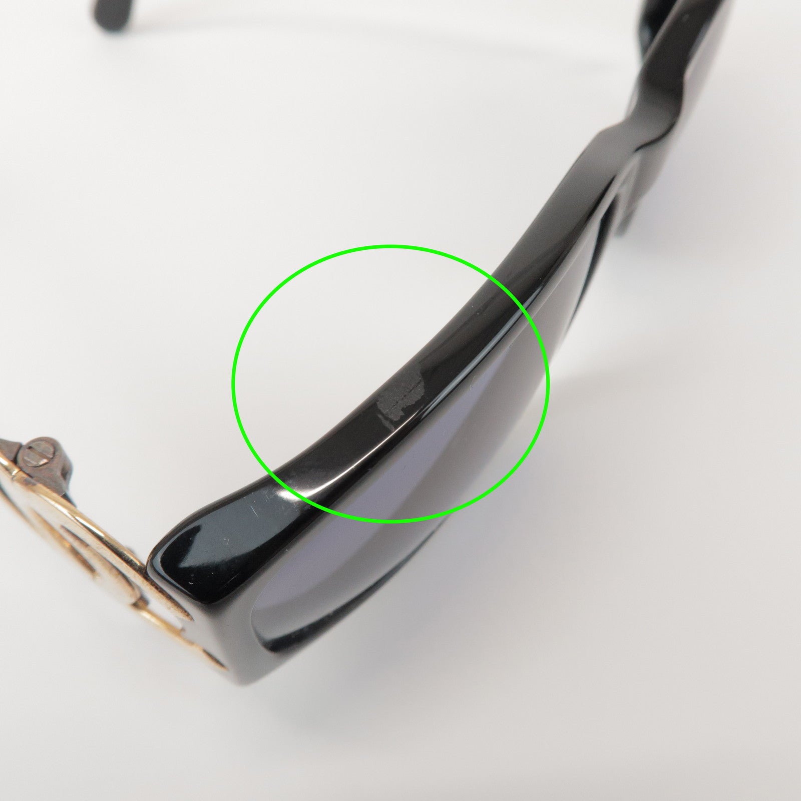 CHANEL COCO Mark Plastic Sunglasses Black Gold 02461 94305