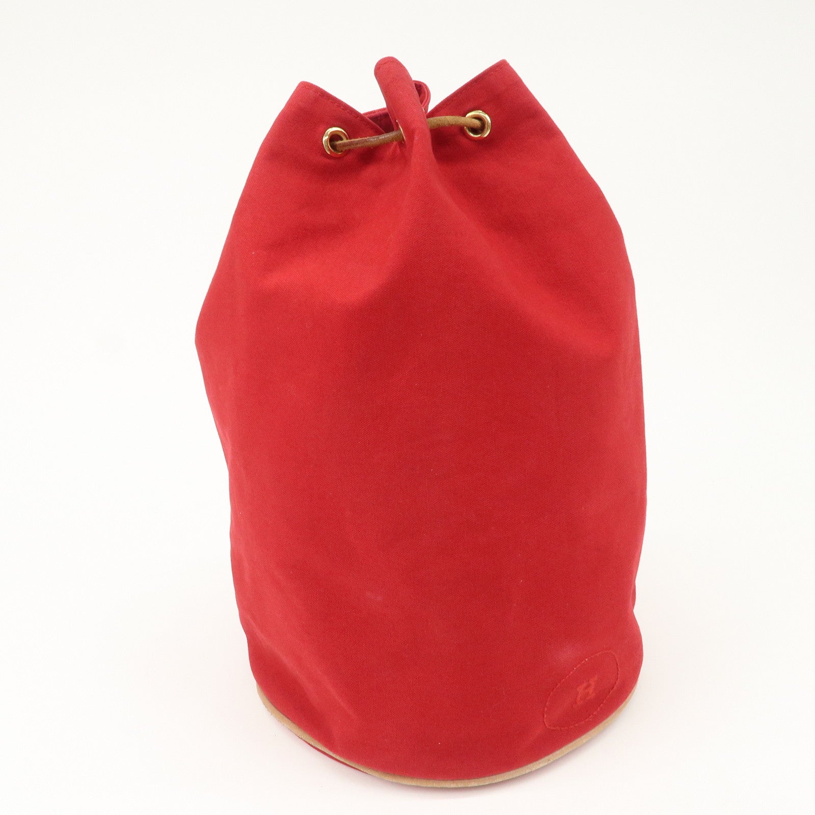 HERMES Porochon Mimil Canvas Leather PM Shoulder Bag Red