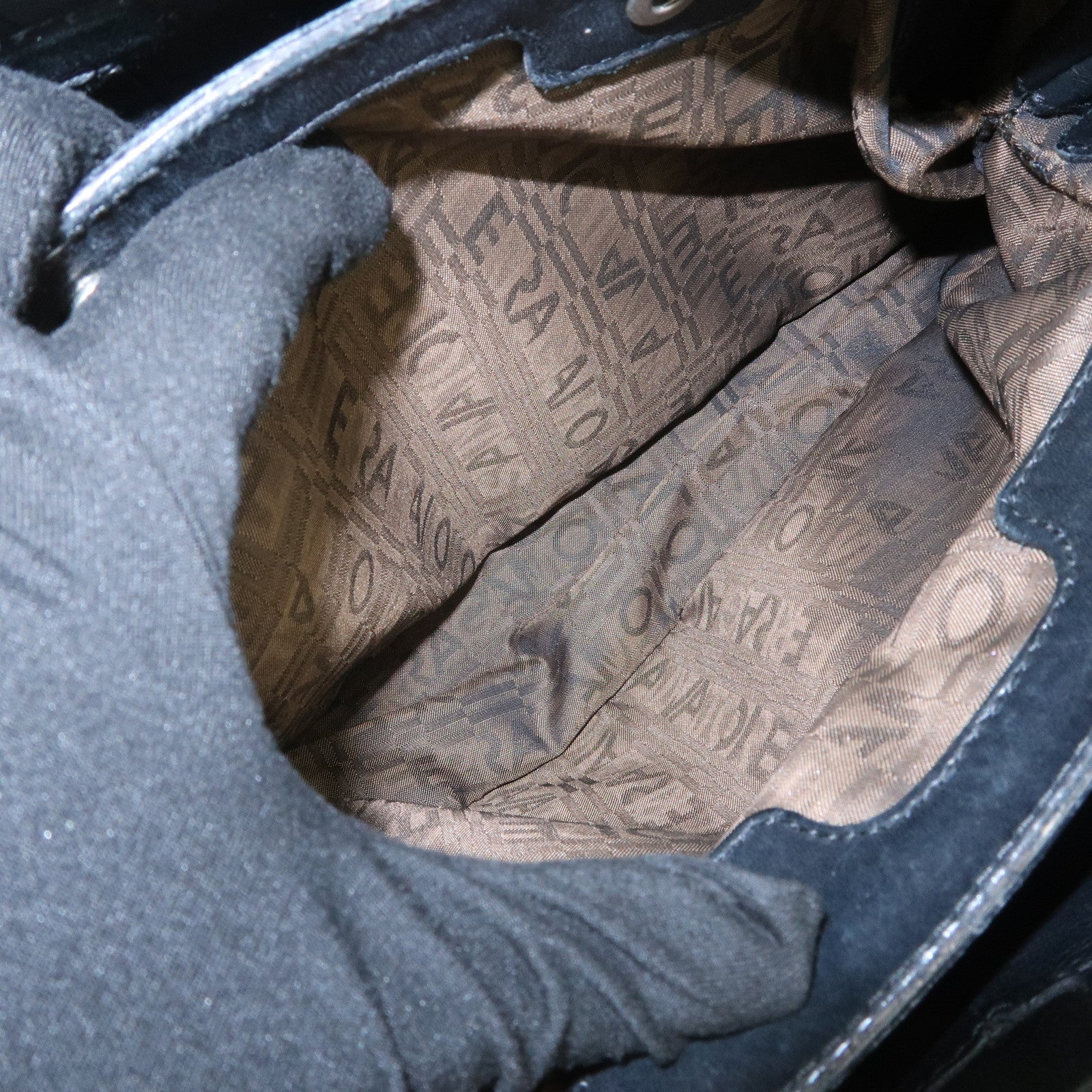 Ferragamo Gancini Leather Shoulder Bag Hand Bag Black