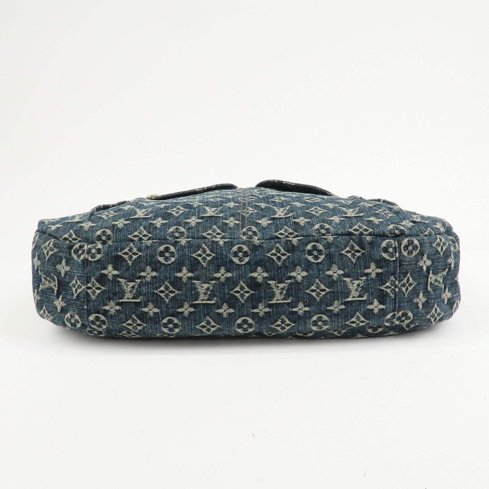 Louis Vuitton Monogram Denim Daily GM Shoulder Bag Gris Bleu M40493