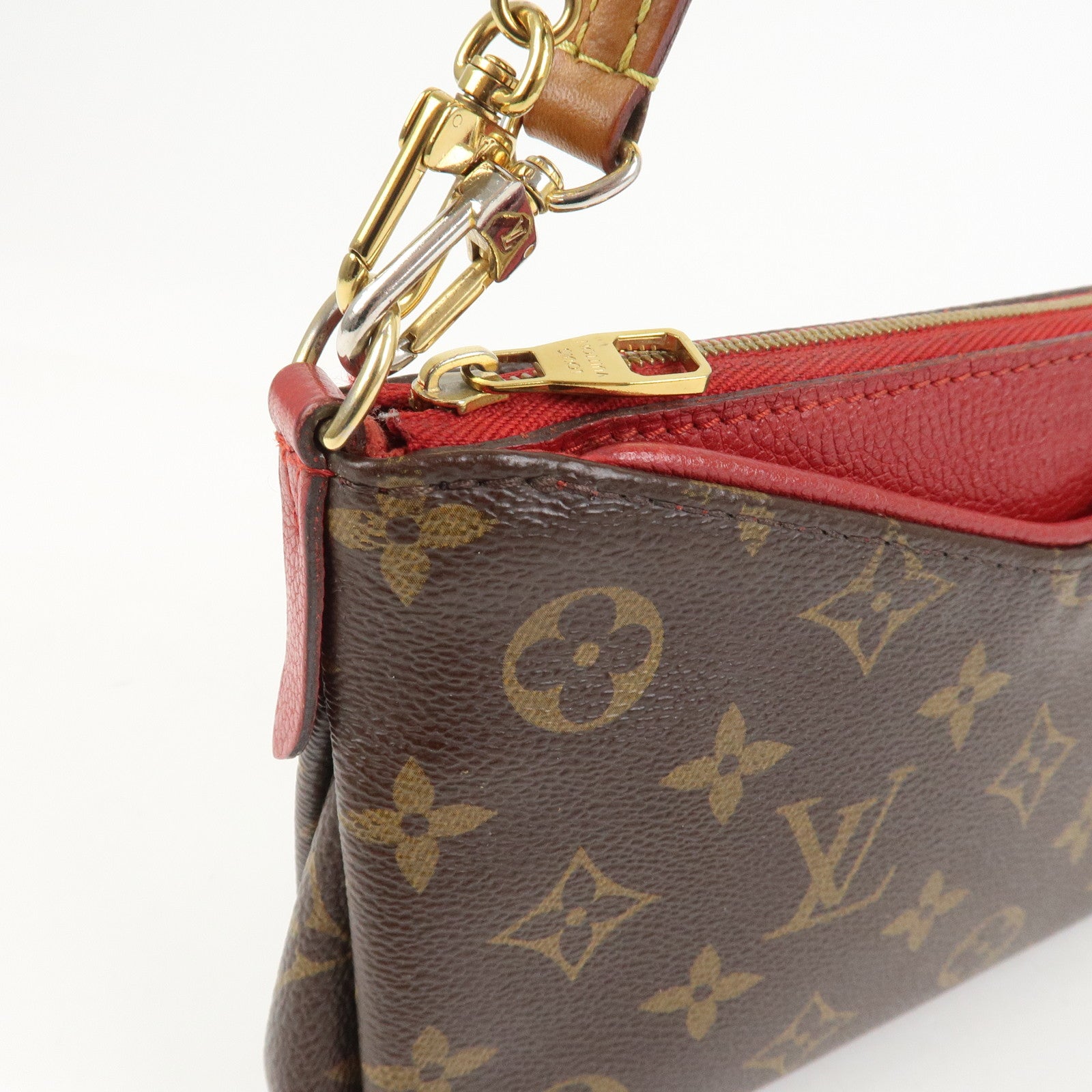 Louis Vuitton Monogram Pallas Clutch 2Way Bag Cerise M41638