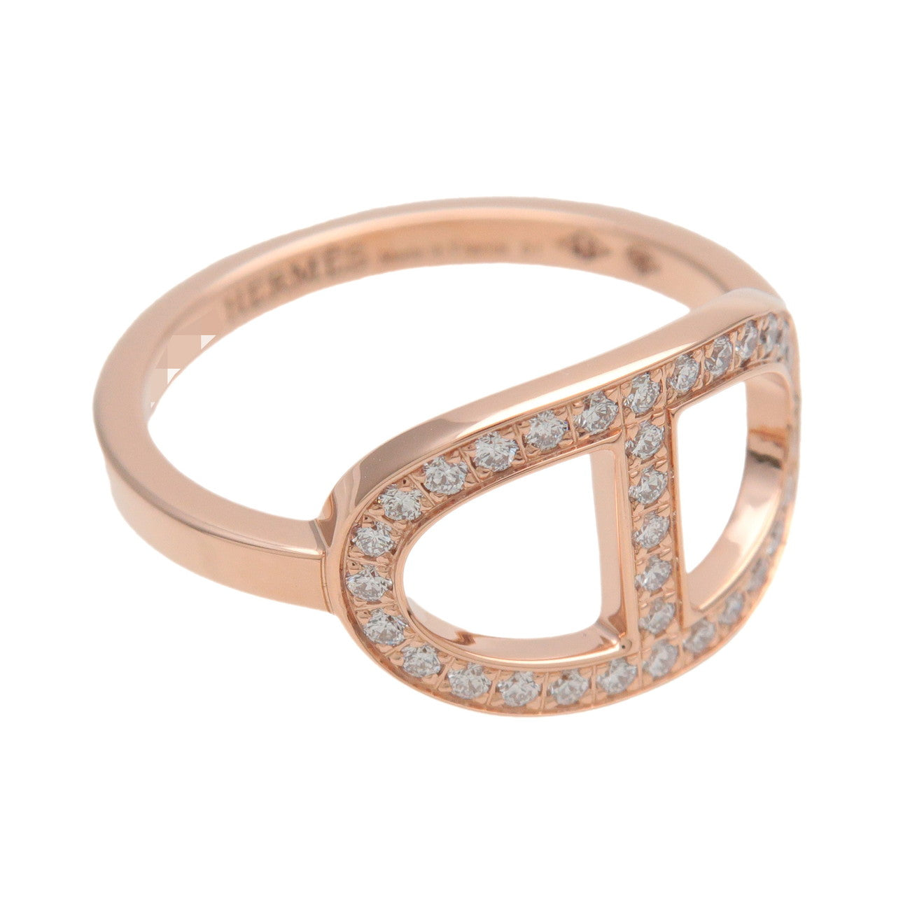 HERMES Chaine d'Ancre Contour MM Diamond Ring 750PG Rose Gold