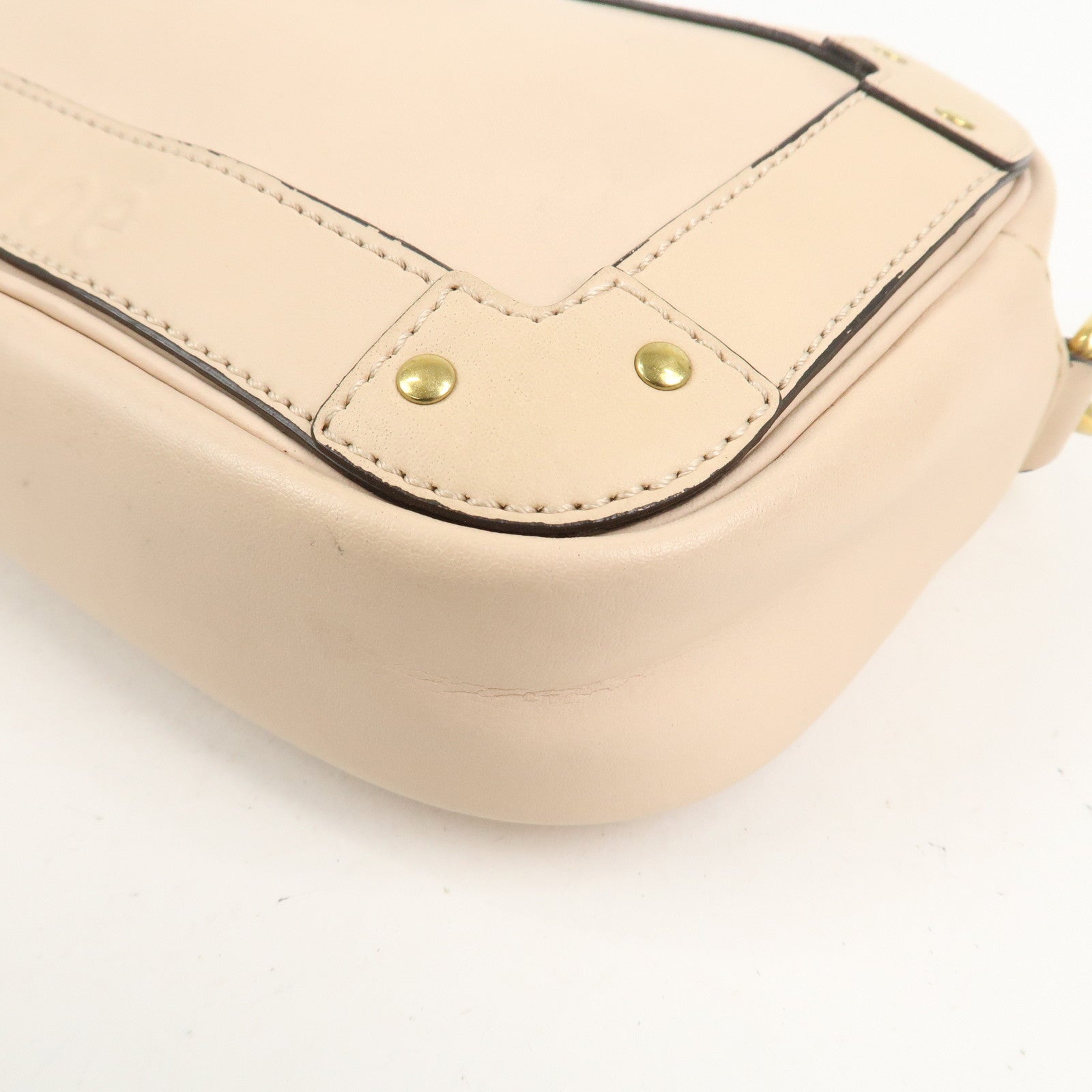 Chloe Eden Leather Tassel Shoulder Bag Pink Beige