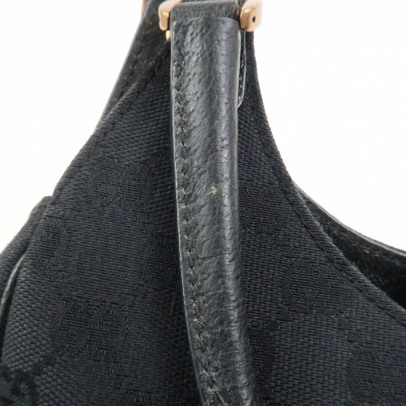 GUCCI New Jackie GG Canvas Shoulder Bag Hand Bag Black 124409