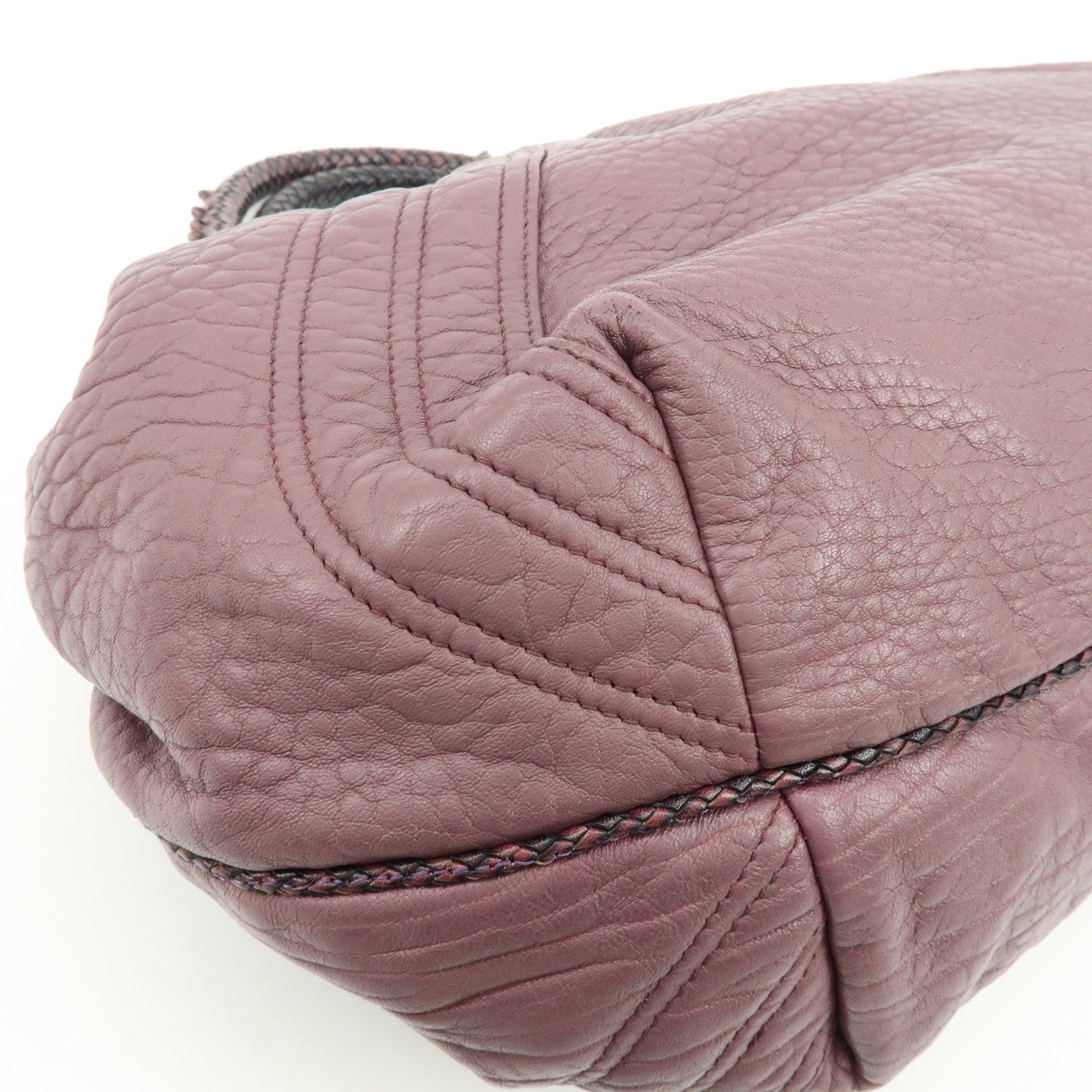 FENDI Leather Spy Bag Hand Bag Shoulder Bag Purple 8BR511