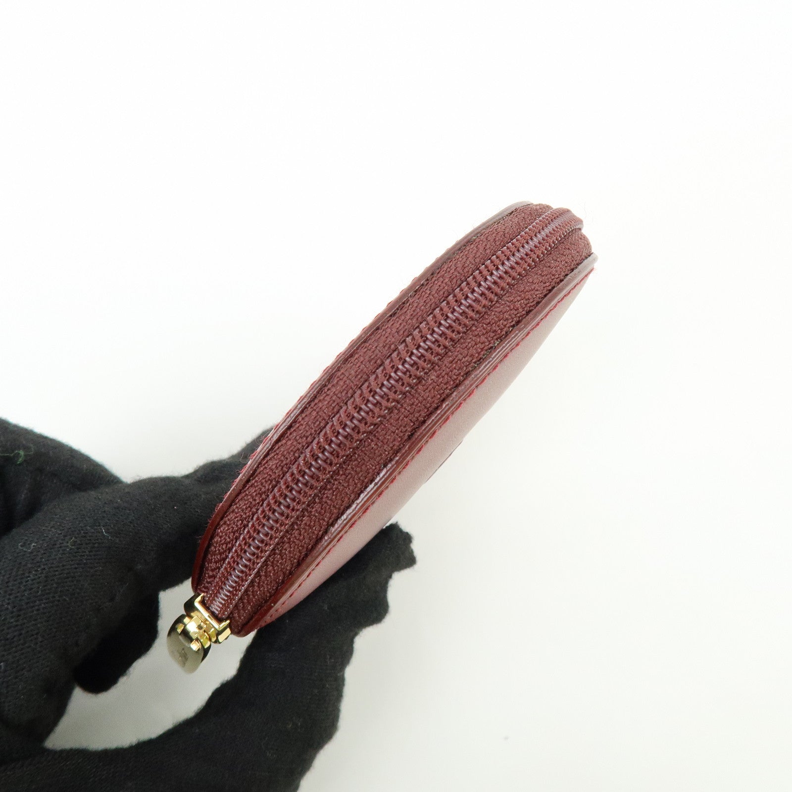 Cartier Must de Cartier Calf Skin Leather Coin Case Bordeaux