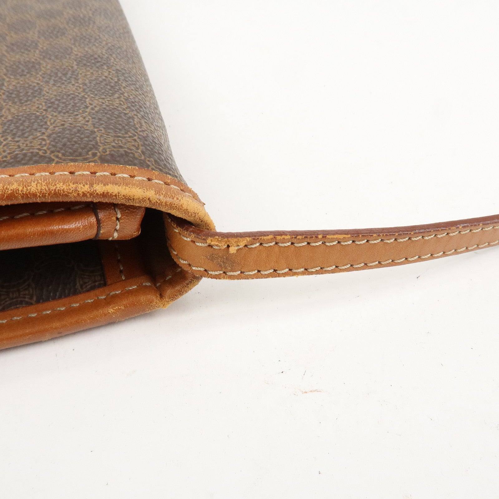 CELINE Macadam PVC Canvas Leather 2WAY Bag Shoulder Bag Brown