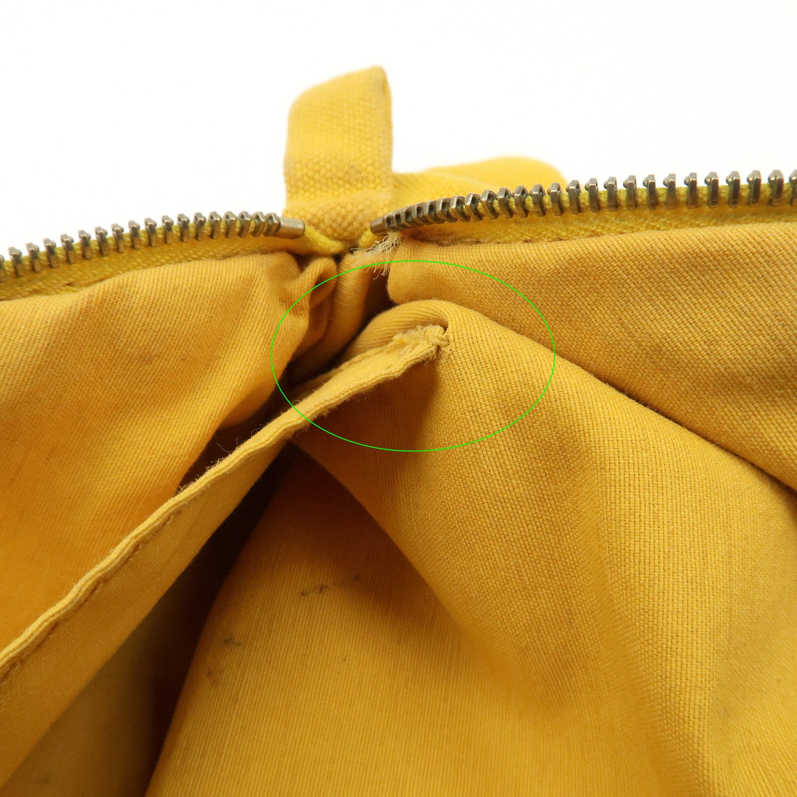 HERMES Set of 2 Leather Canvas Pouch Cosmetic Pouch Pink Yellow Used