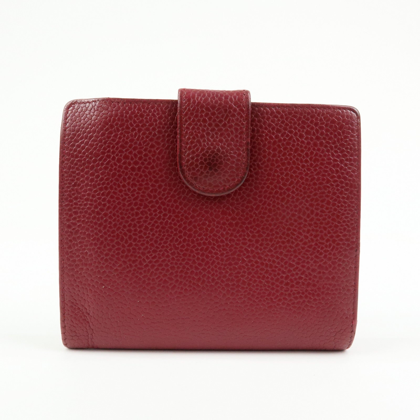 CHANEL COCO Mark Caviarskin Bi-fold Compact Wallet Bordeaux A13496