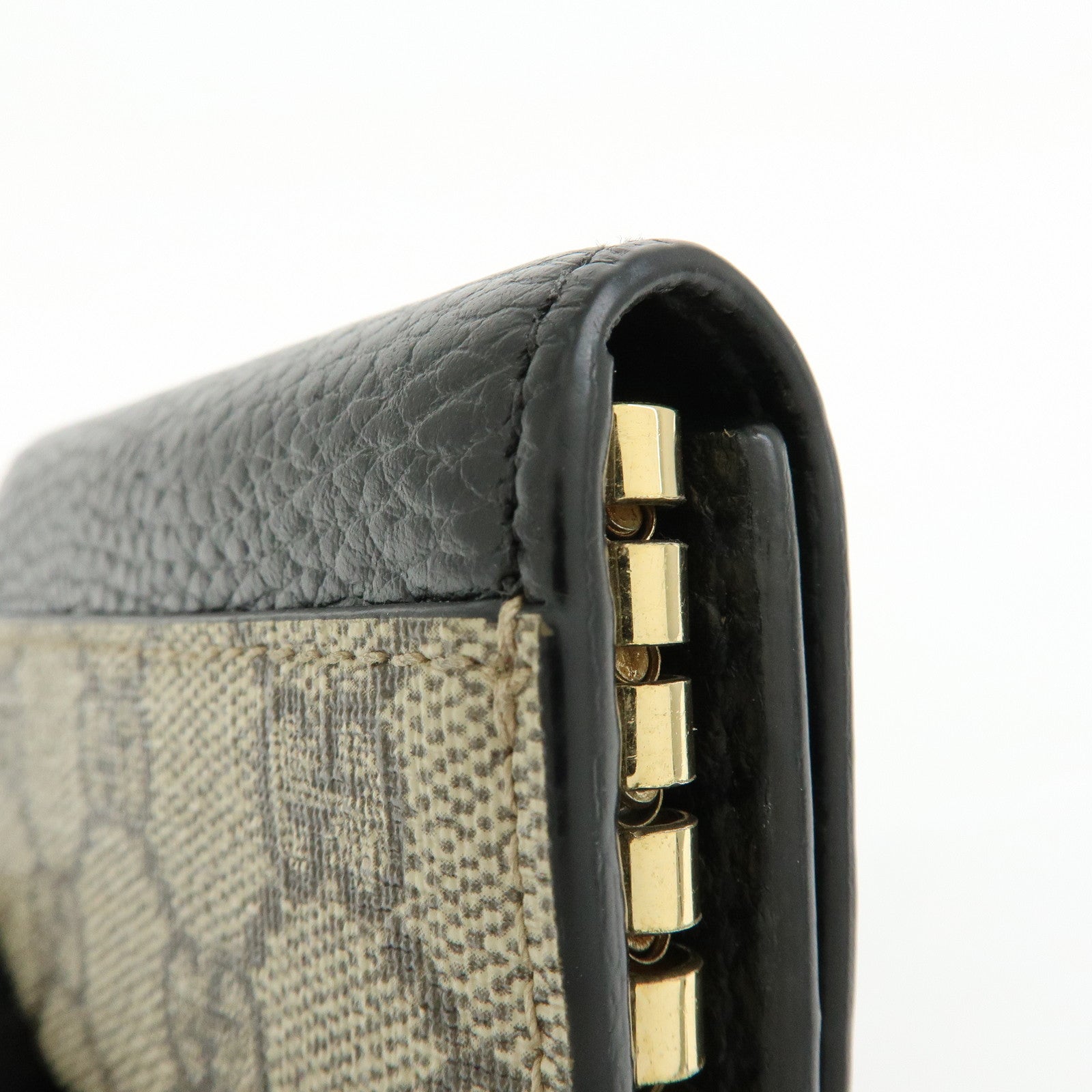 GUCCI GG Marmont GG Supreme Leather 6 Key Case Beige Black 456118