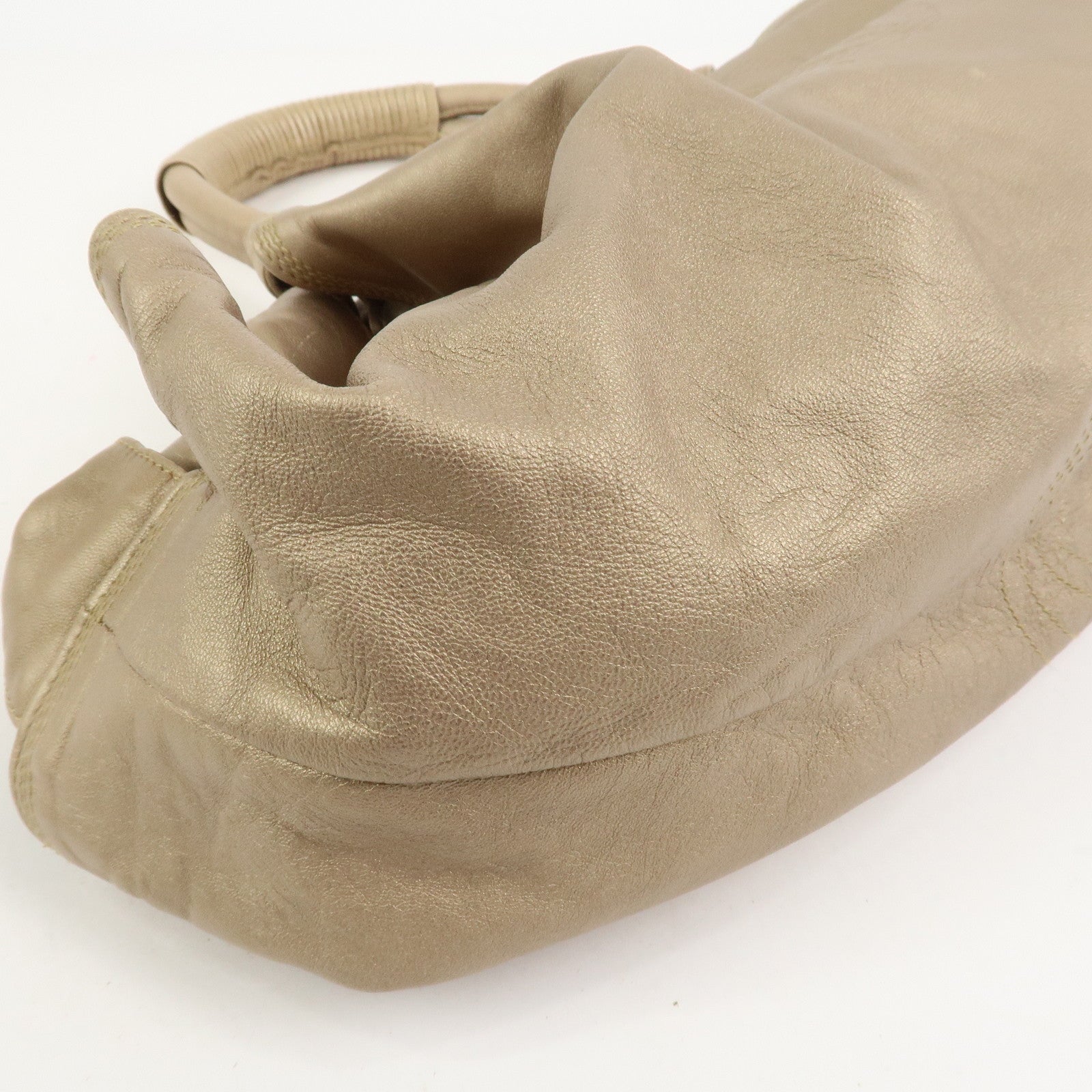 LOEWE Anagram Nappa Aire Leather Hand Bag Shoulder Bag Gold