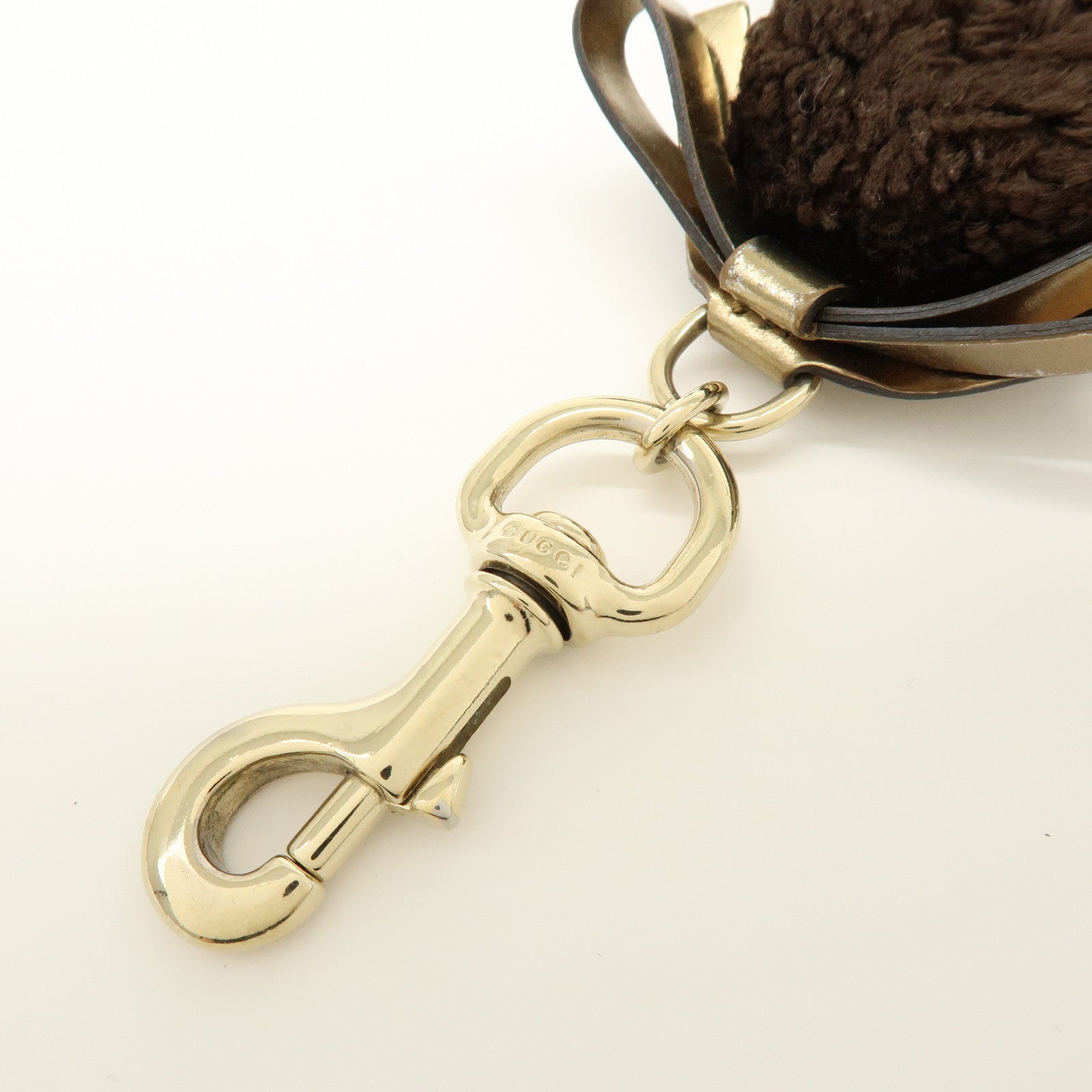 GUCCI GG Supreme Canvas Gucciori Poodle Bag Key Charm Brown 206079