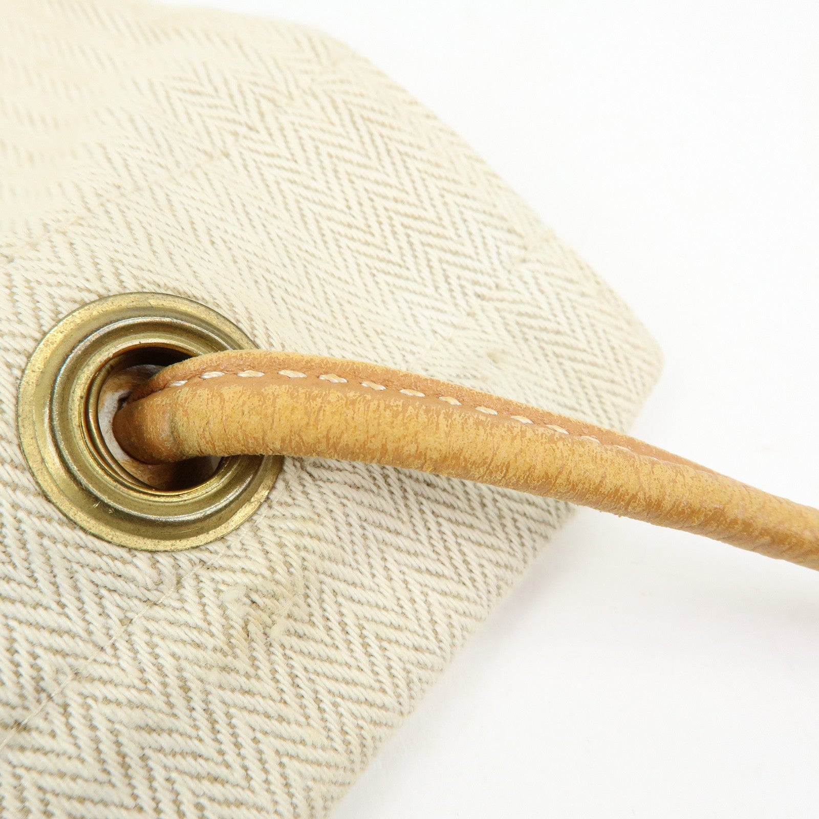 HERMES Aline GM Canvas Leather Shoulder Bag Hand Bag Natural