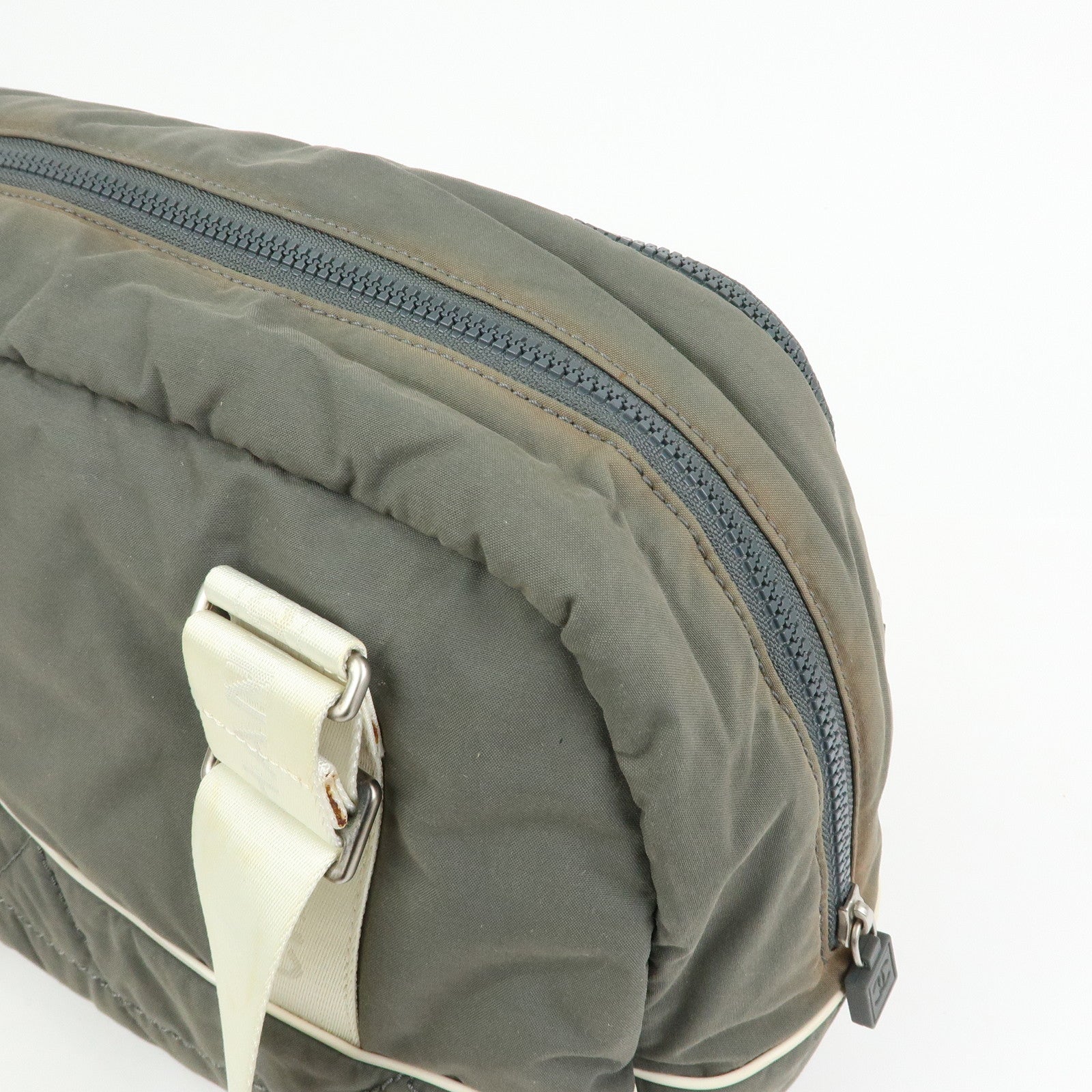 CHANEL Sports Line COCO Mark Nylon Boston Hand Shoulder Bag Gray