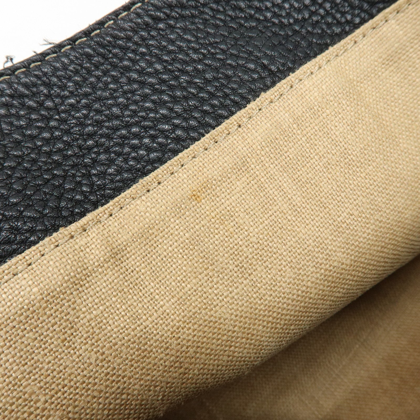 FENDI Selleria Canvas Leather Hand Bag Shoulder Bag Beige 8BR457
