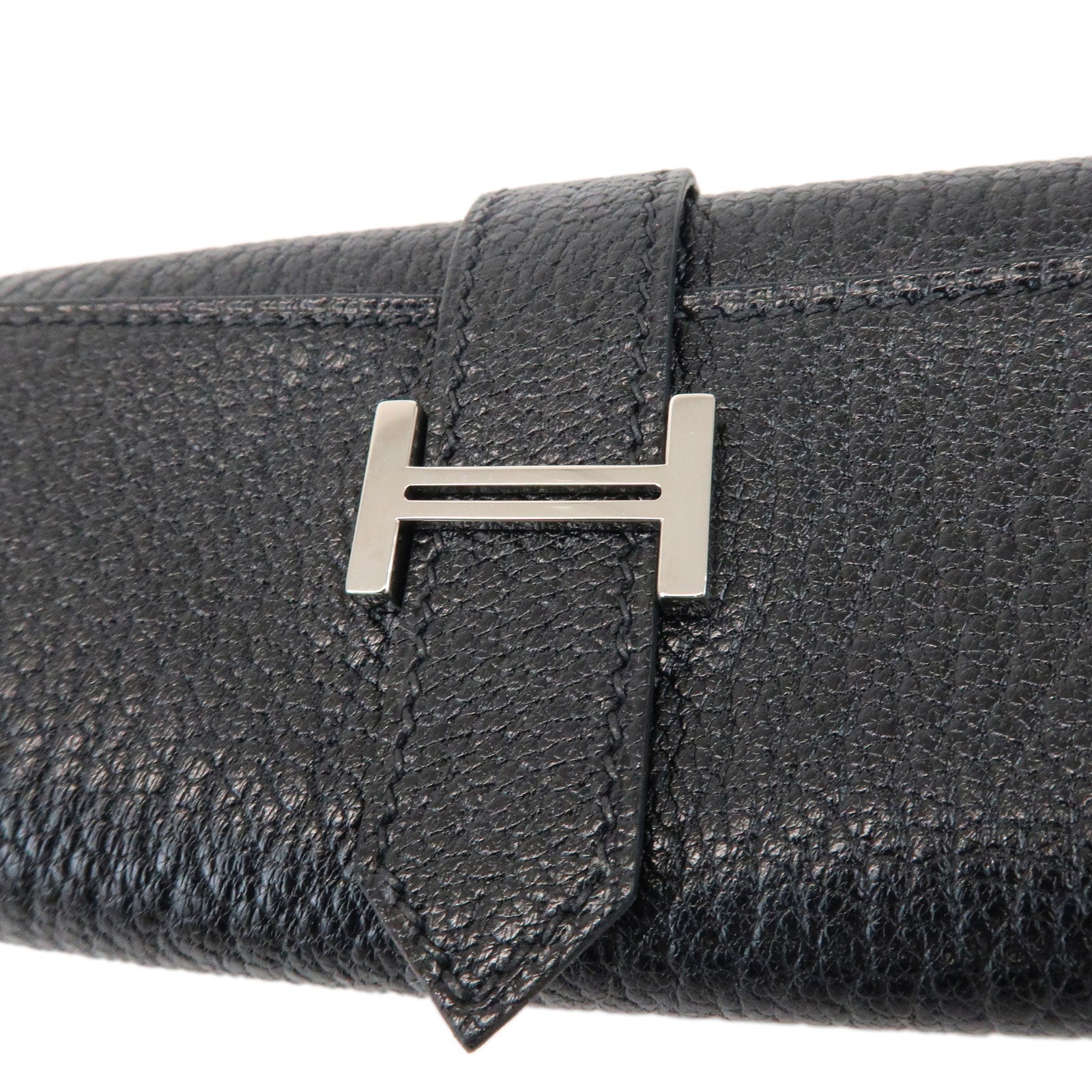 HERMES Bearn Chevre □I Stamped Key Case Key Holder Black