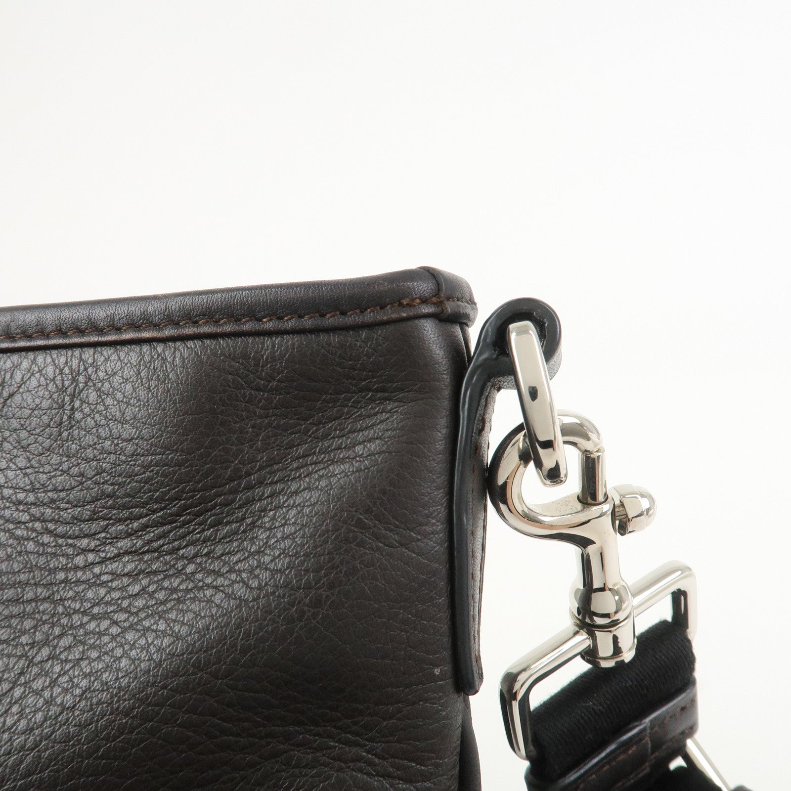 LOEWE Anagram Leather Shoulder Bag Crossbody Bag Dark Brown